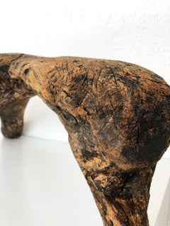 Primitive Mexican Mezquite Wood Milking Bench, circa 1900