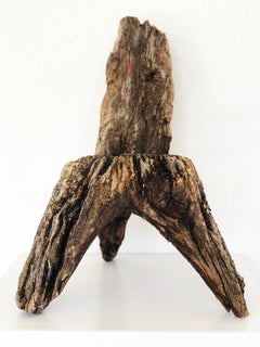 Primitive Mexican Oakwood Milking Stool from México