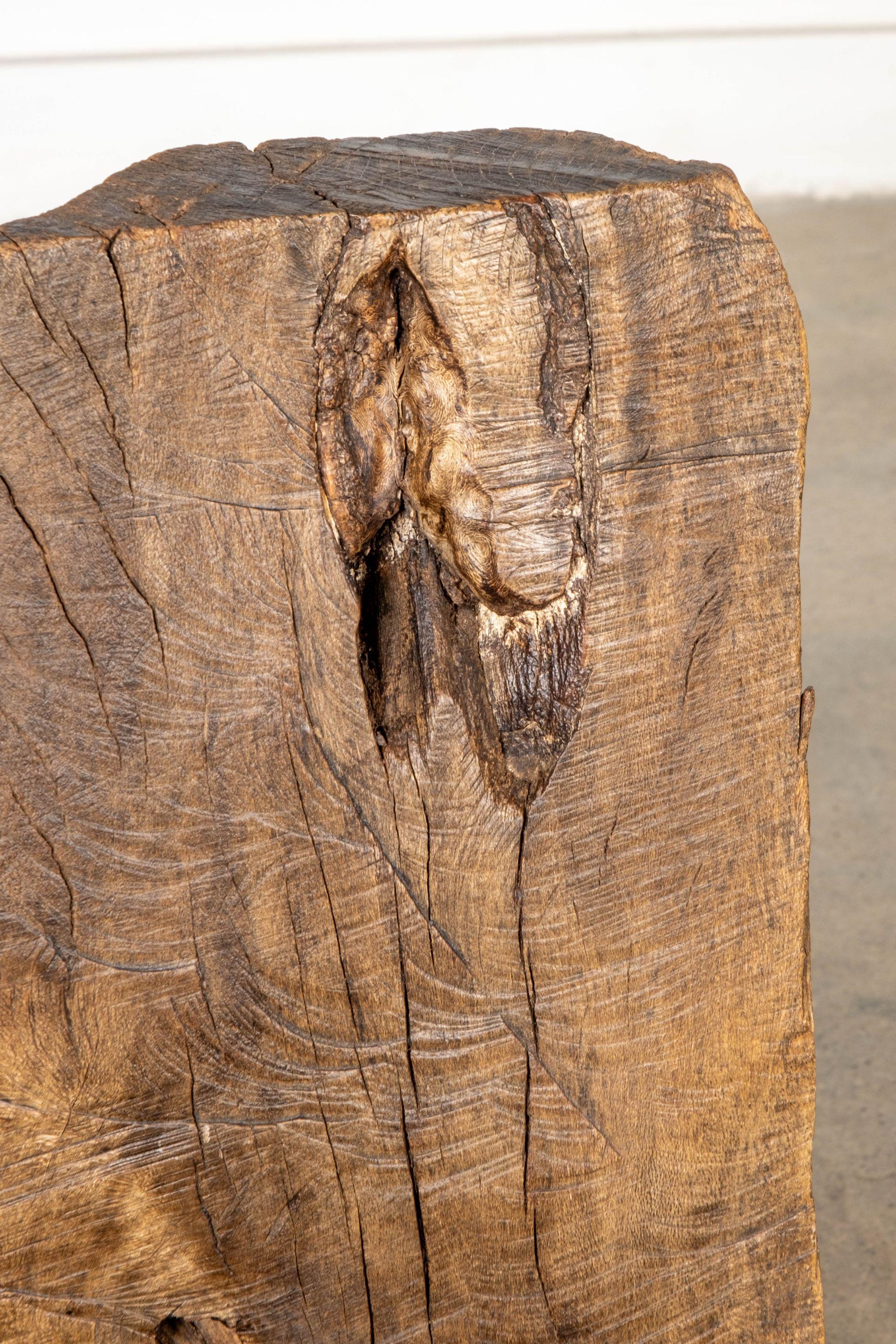 Metà XX secolo Sedia rustica Wood Block messicana in vendita