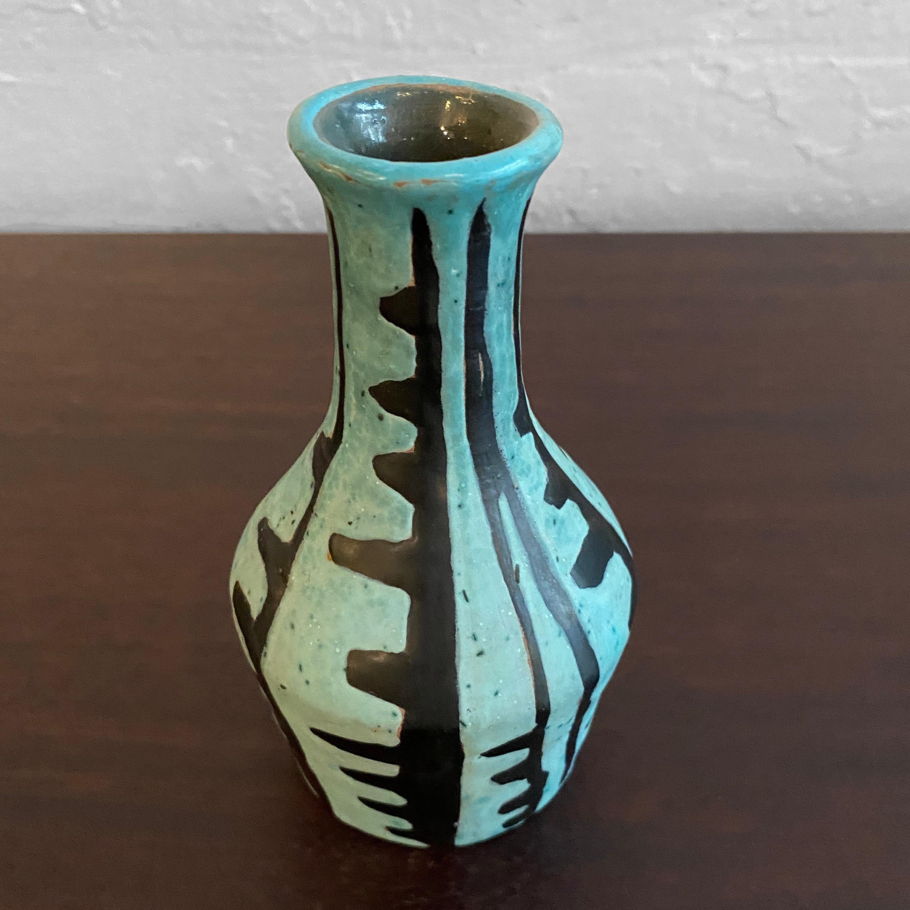Hungarian Tribal Style Modern Art Pottery Vase by Livia Gorka For Sale