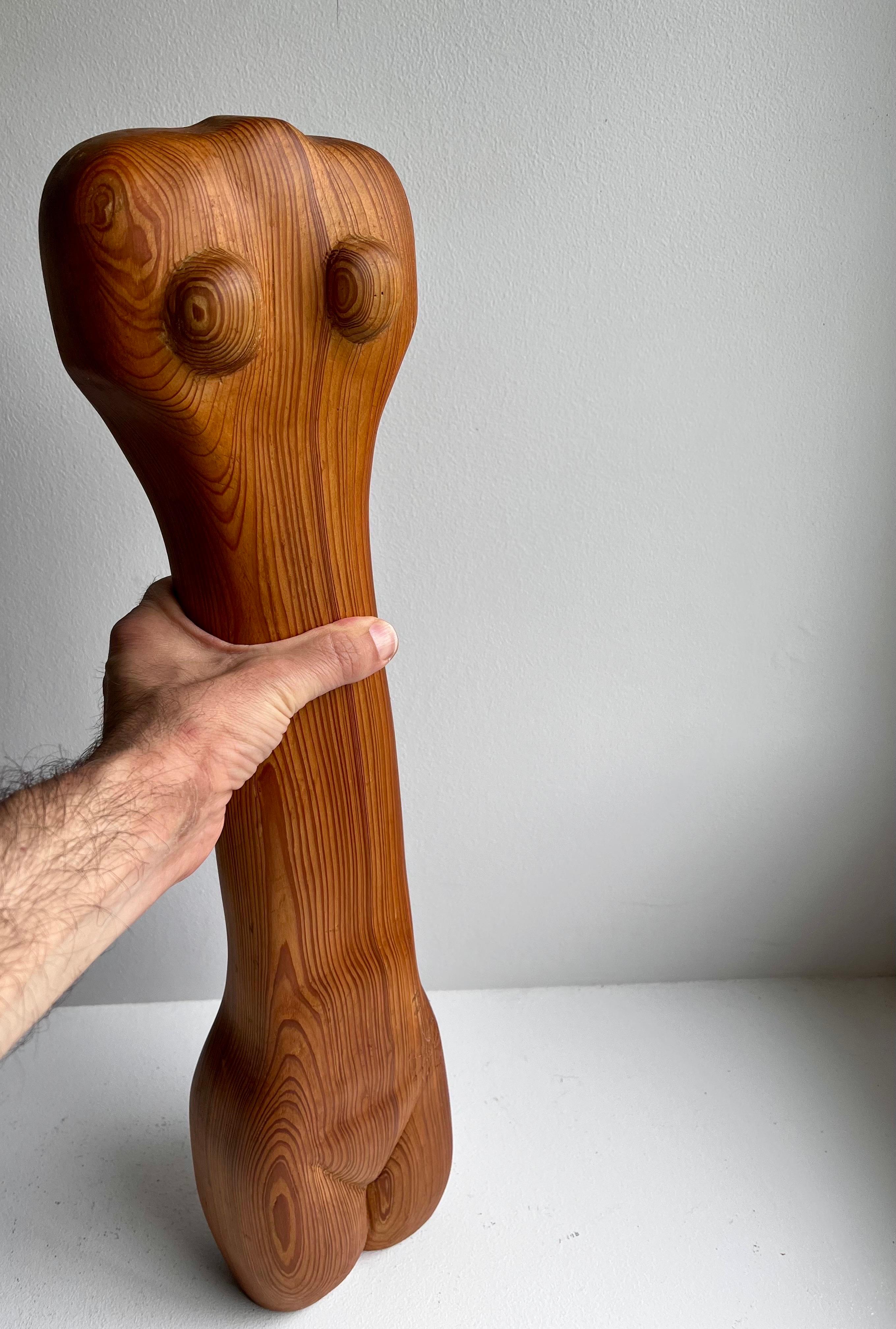 Primitive Modernist Wood Sculpture of Female Nude For Sale 5
