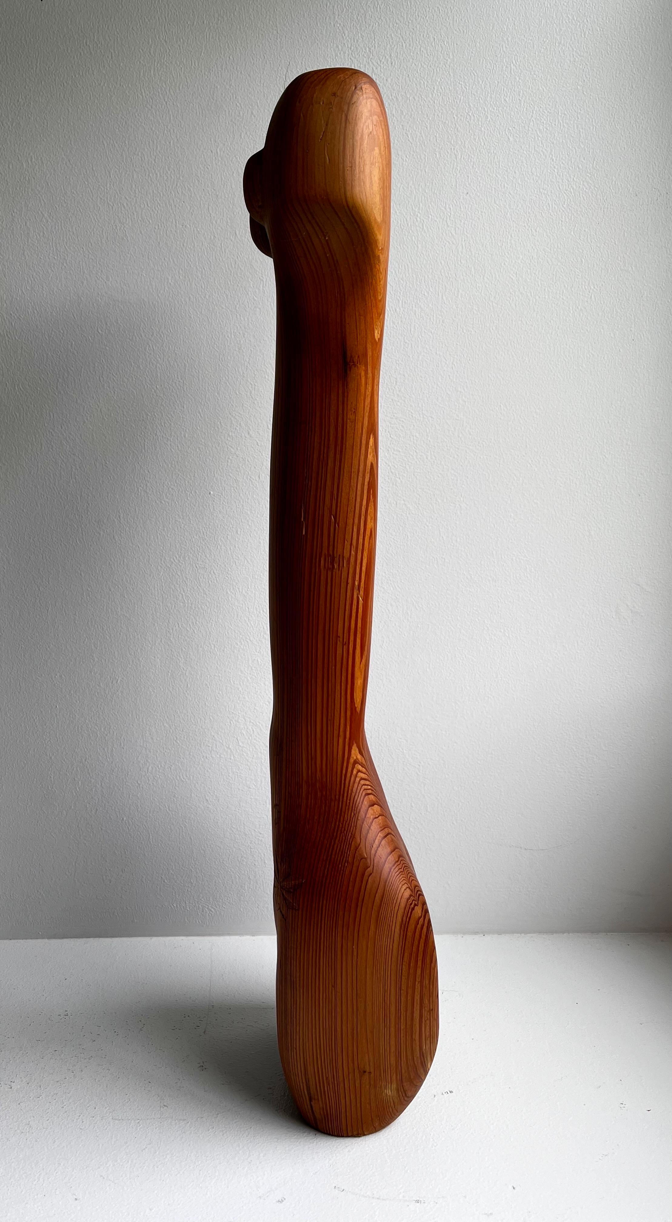 Primitive Modernist Wood Sculpture 
Female Nude
Unsigned - Artist Unknown
Vertical Grain Douglas-Fir
Geometric Carving near 