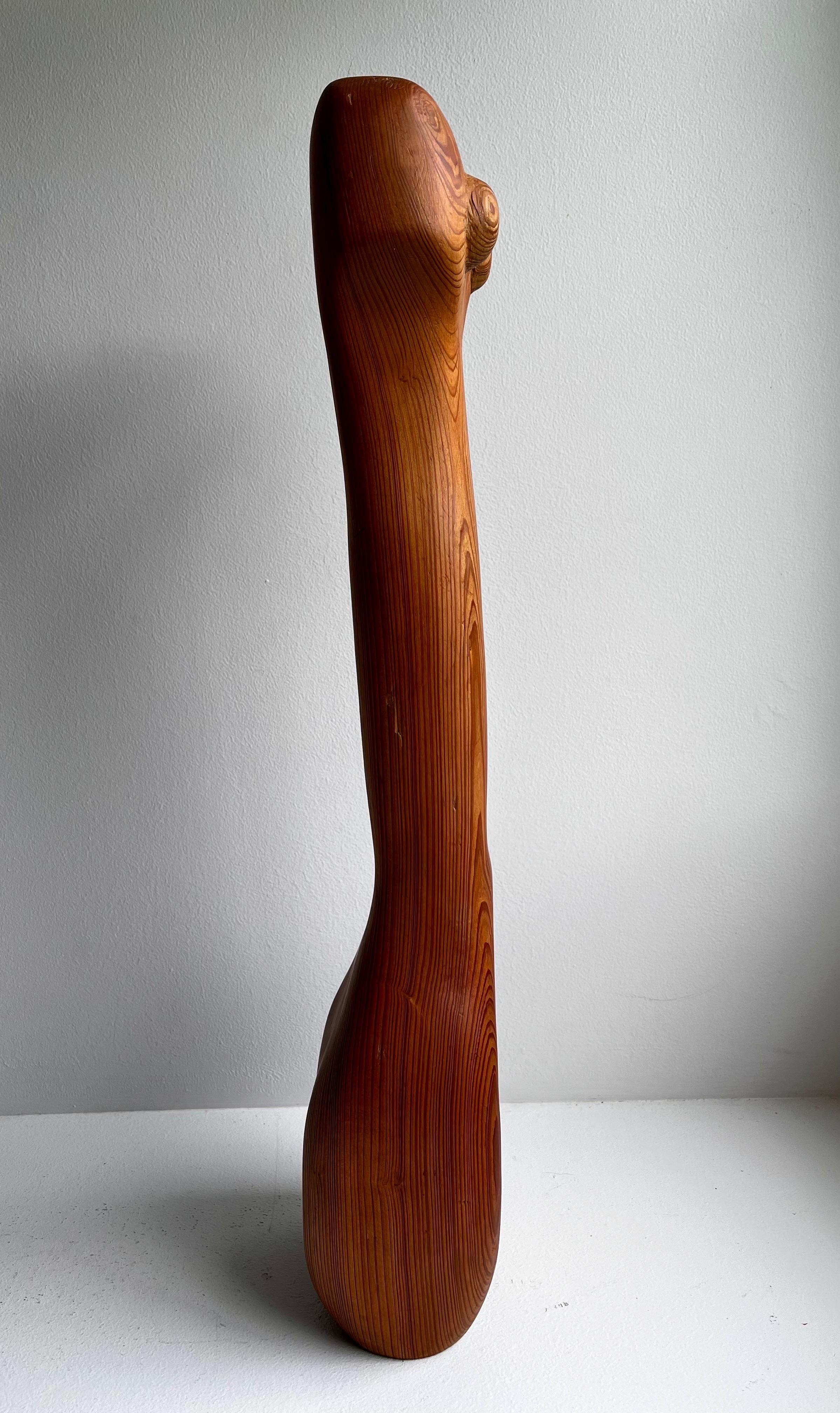 Unknown Primitive Modernist Wood Sculpture of Female Nude For Sale