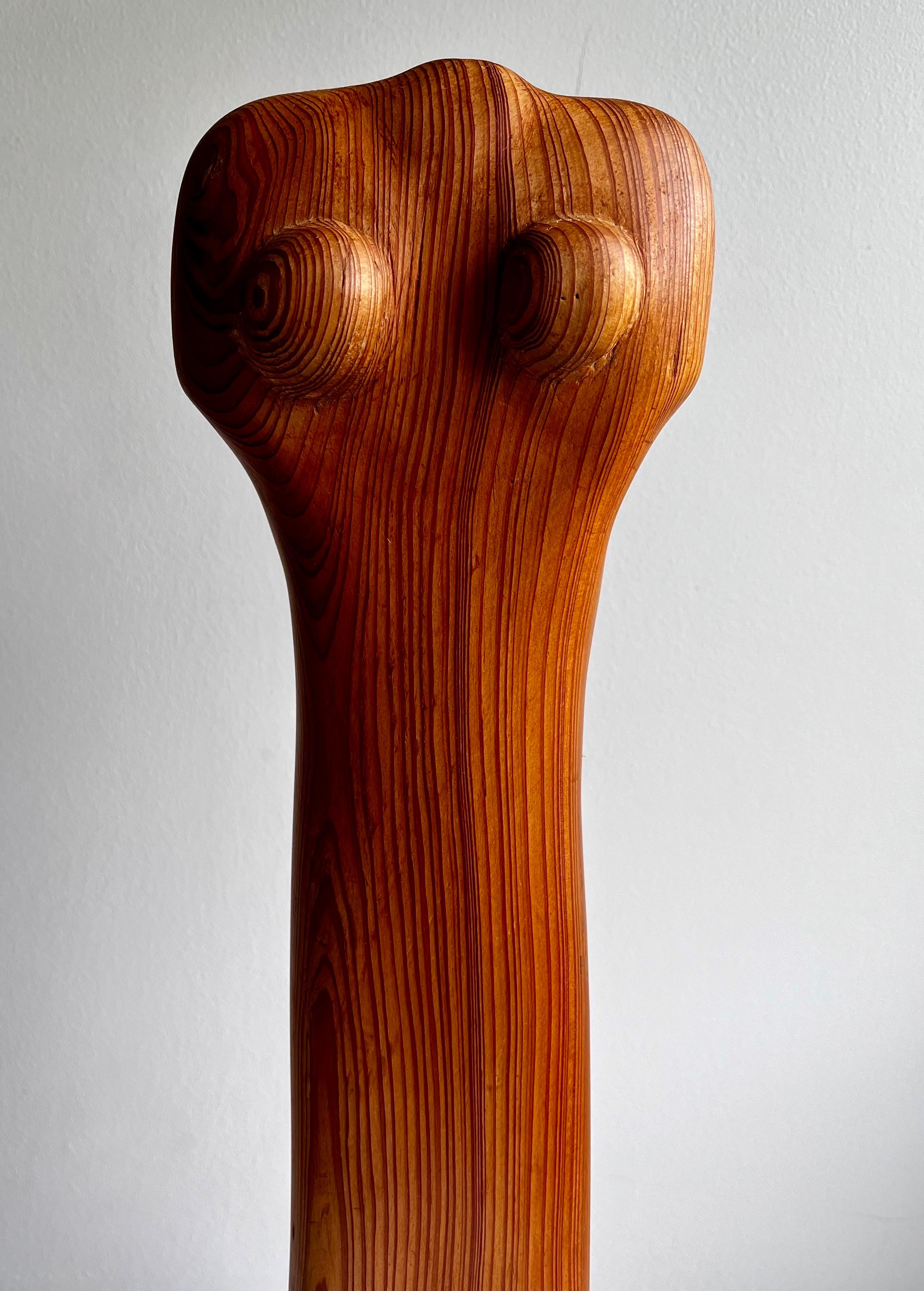 Primitive Modernist Wood Sculpture of Female Nude In Good Condition For Sale In Philadelphia, PA