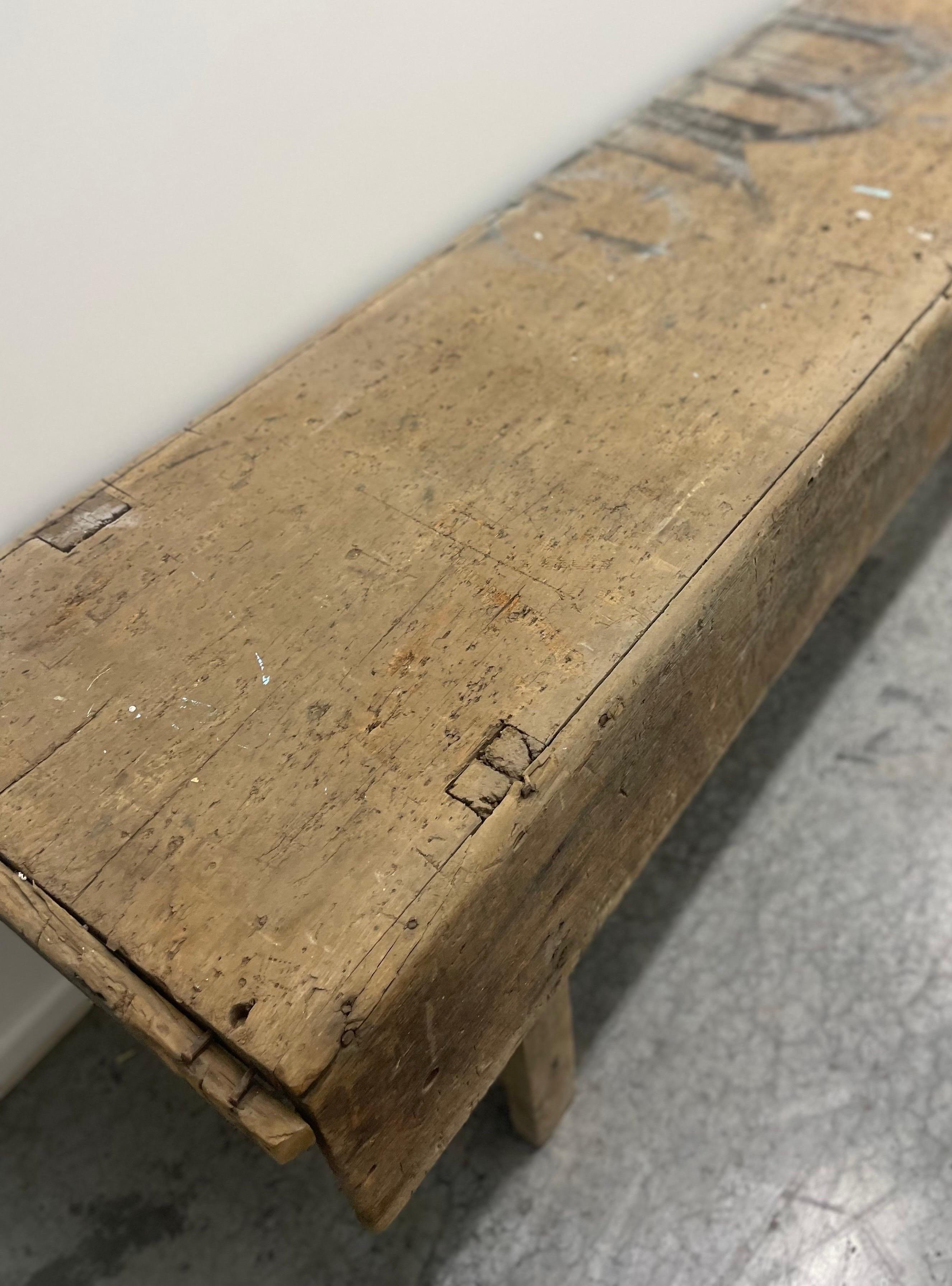 Primitive mortuary Table Industrial Workbench Brutalist For Sale 5