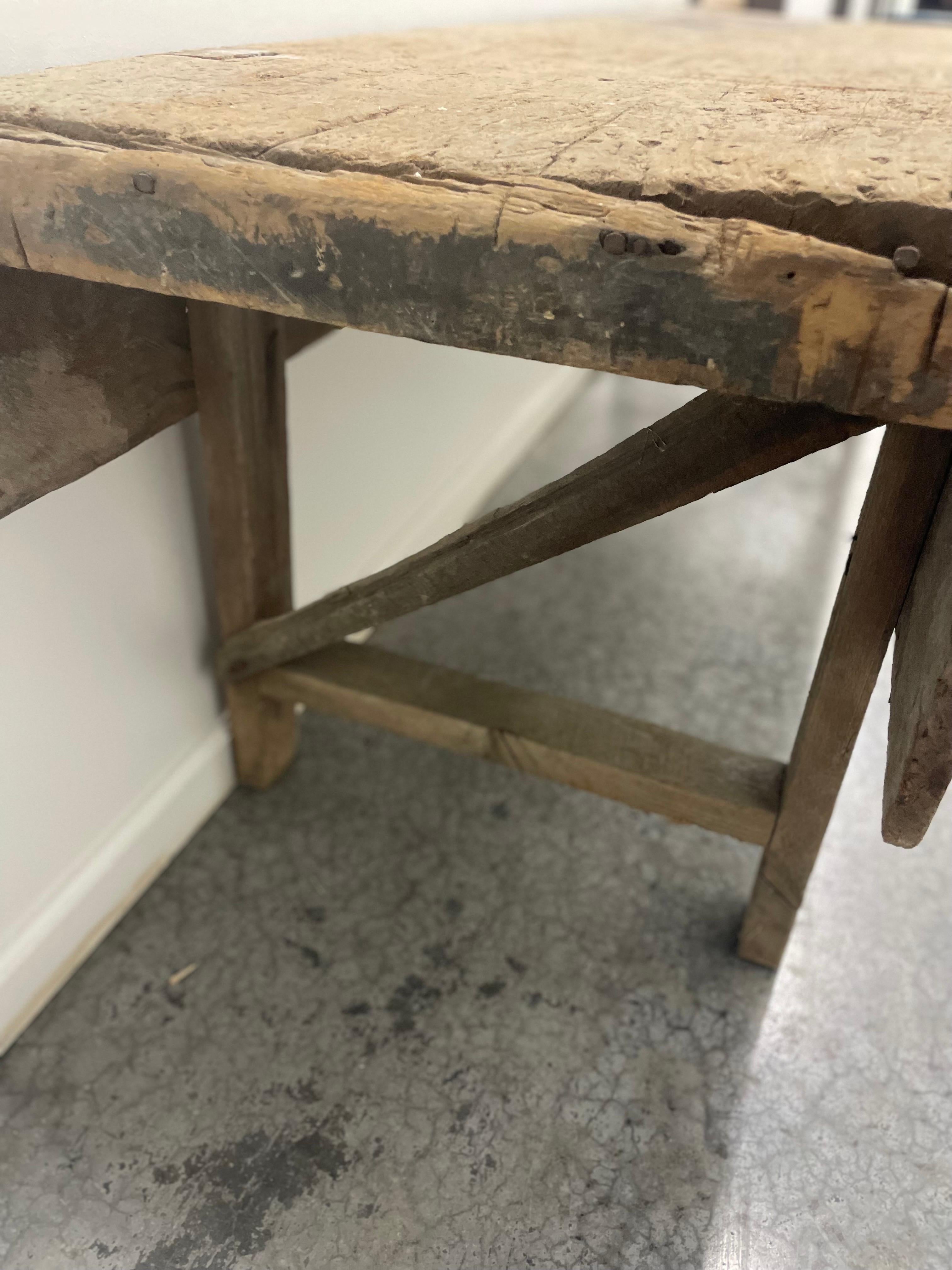 Primitive mortuary Table Industrial Workbench Brutalist For Sale 1