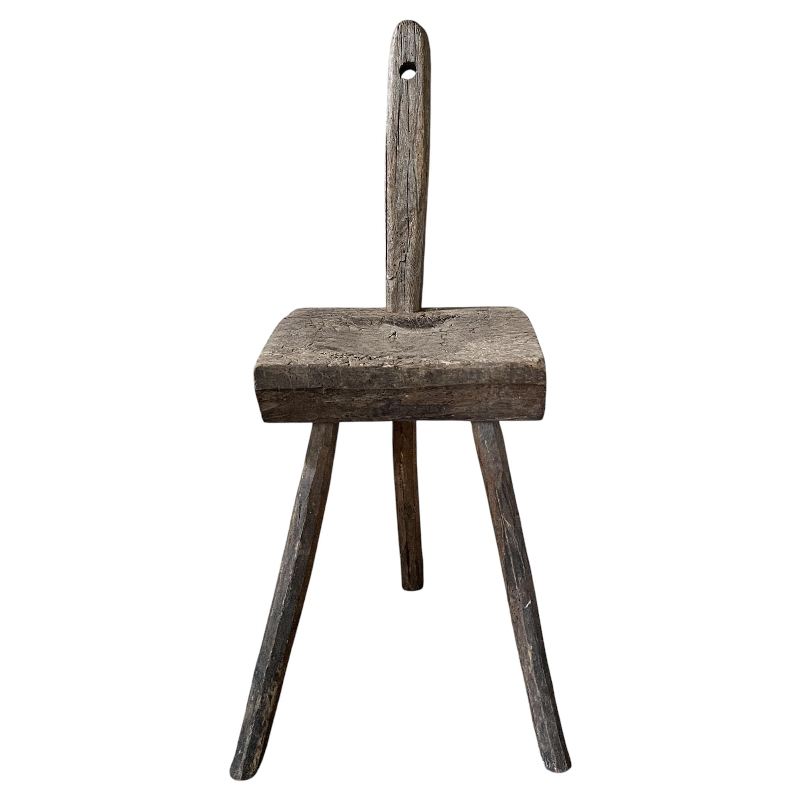 Primitive mountain stool For Sale