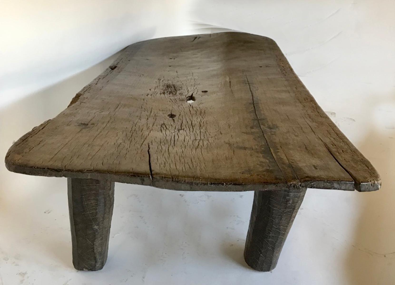Hand-Carved Primitive Nupe Bed, Bench or Coffee Table