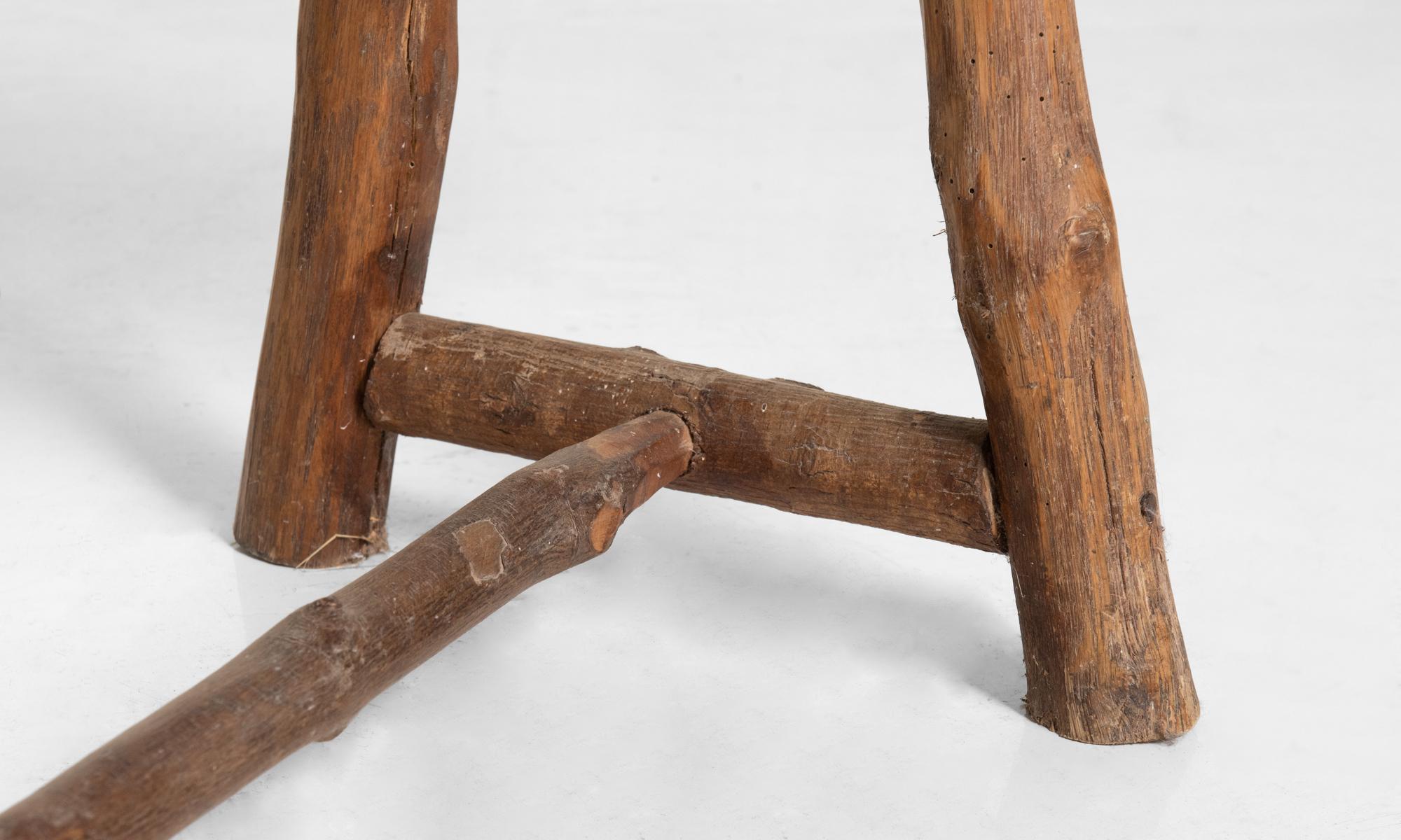 Primitive Oak Bench, France, 19th Century (19. Jahrhundert)