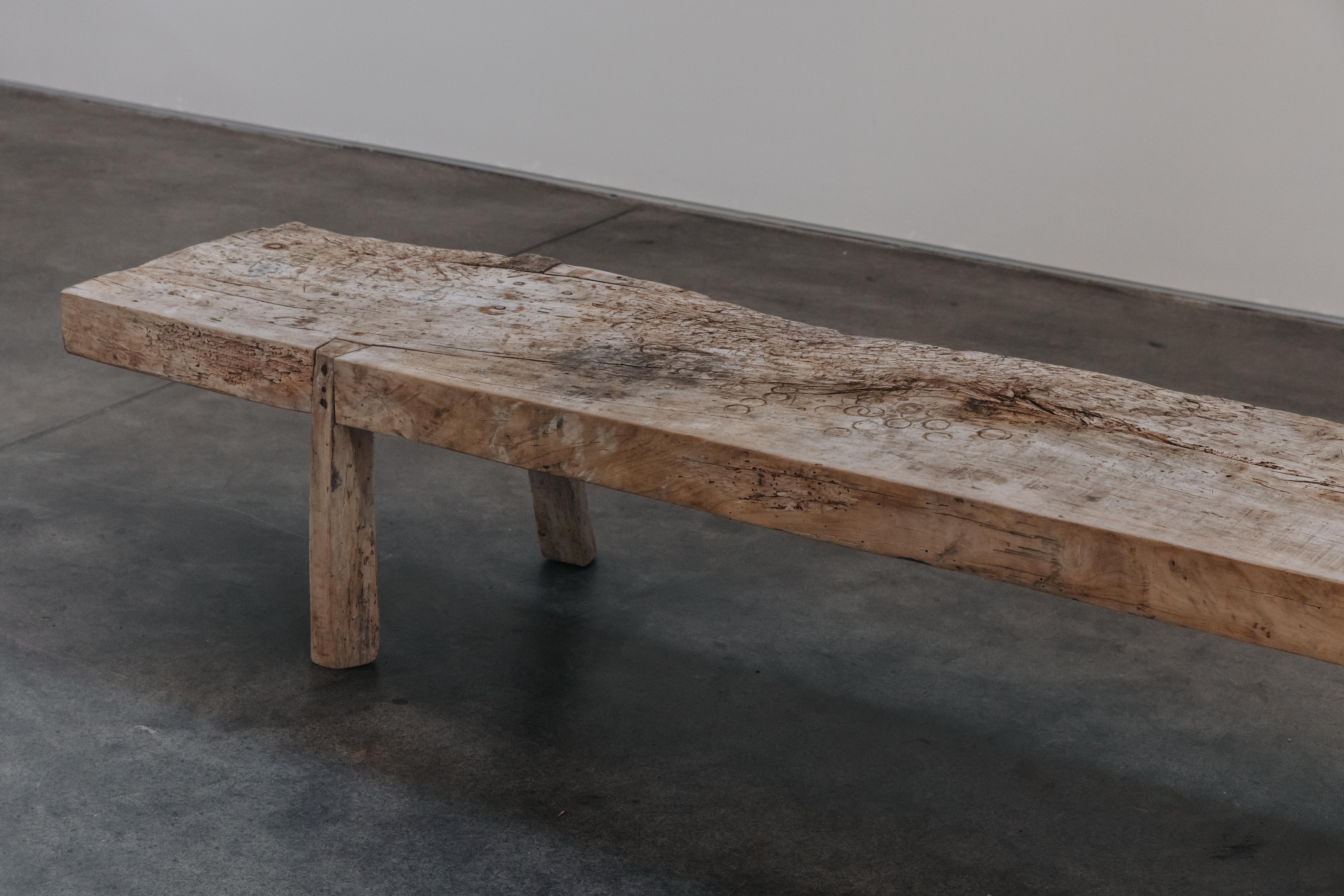 Primitive Oak Bench From France, Circa 1950 For Sale 1