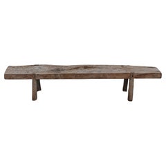 Used Primitive Oak Bench From France, Circa 1950