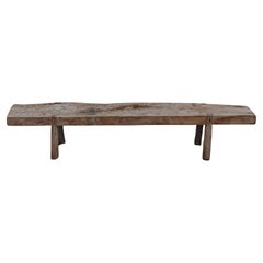 Retro Primitive Oak Bench From France, Circa 1950