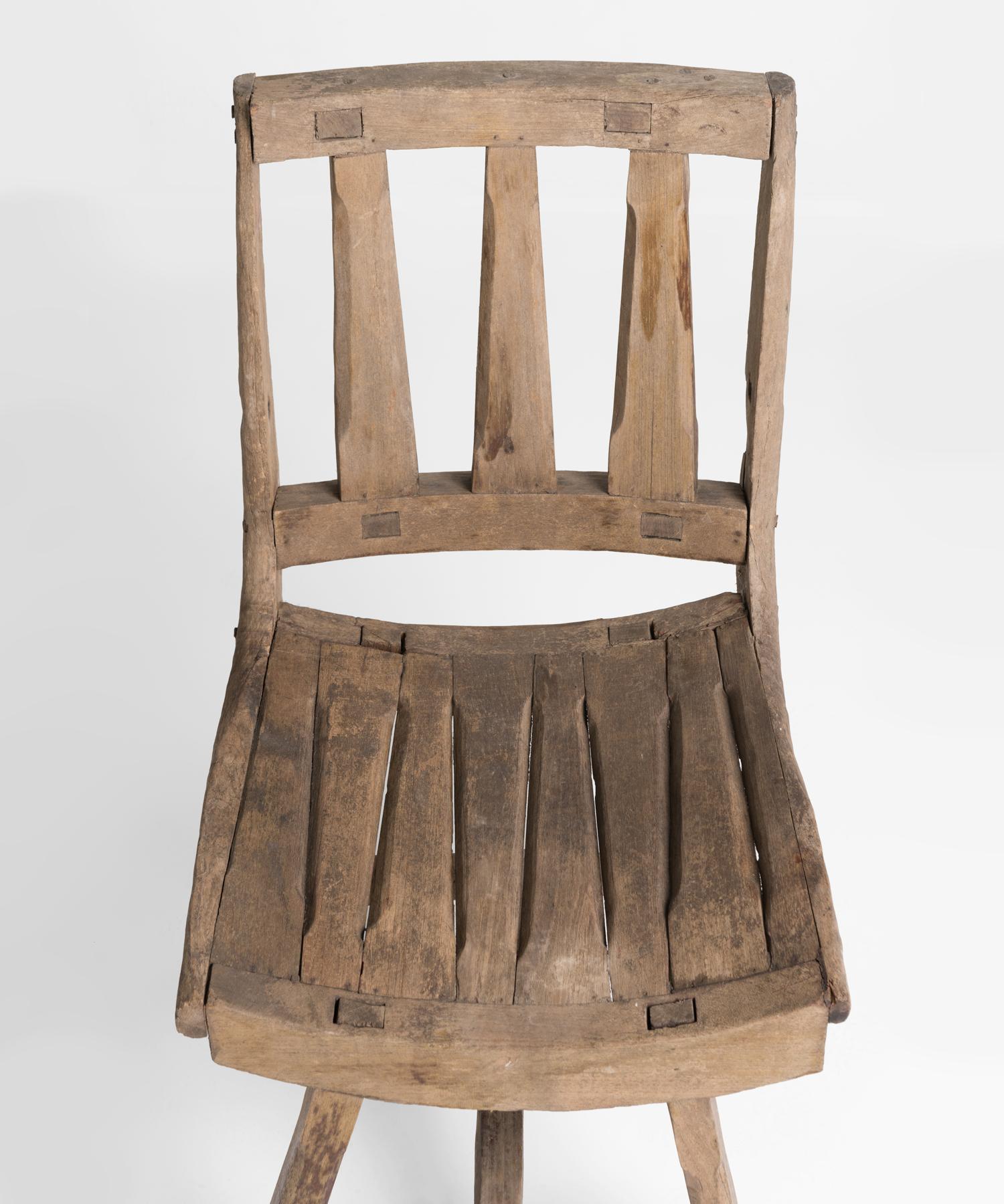 Primitive Oak Chair, France, 20th Century In Good Condition In Culver City, CA