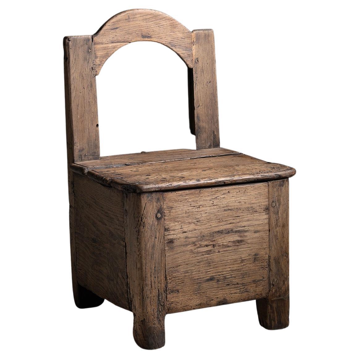 Primitive Oak Chair, France, circa 1880