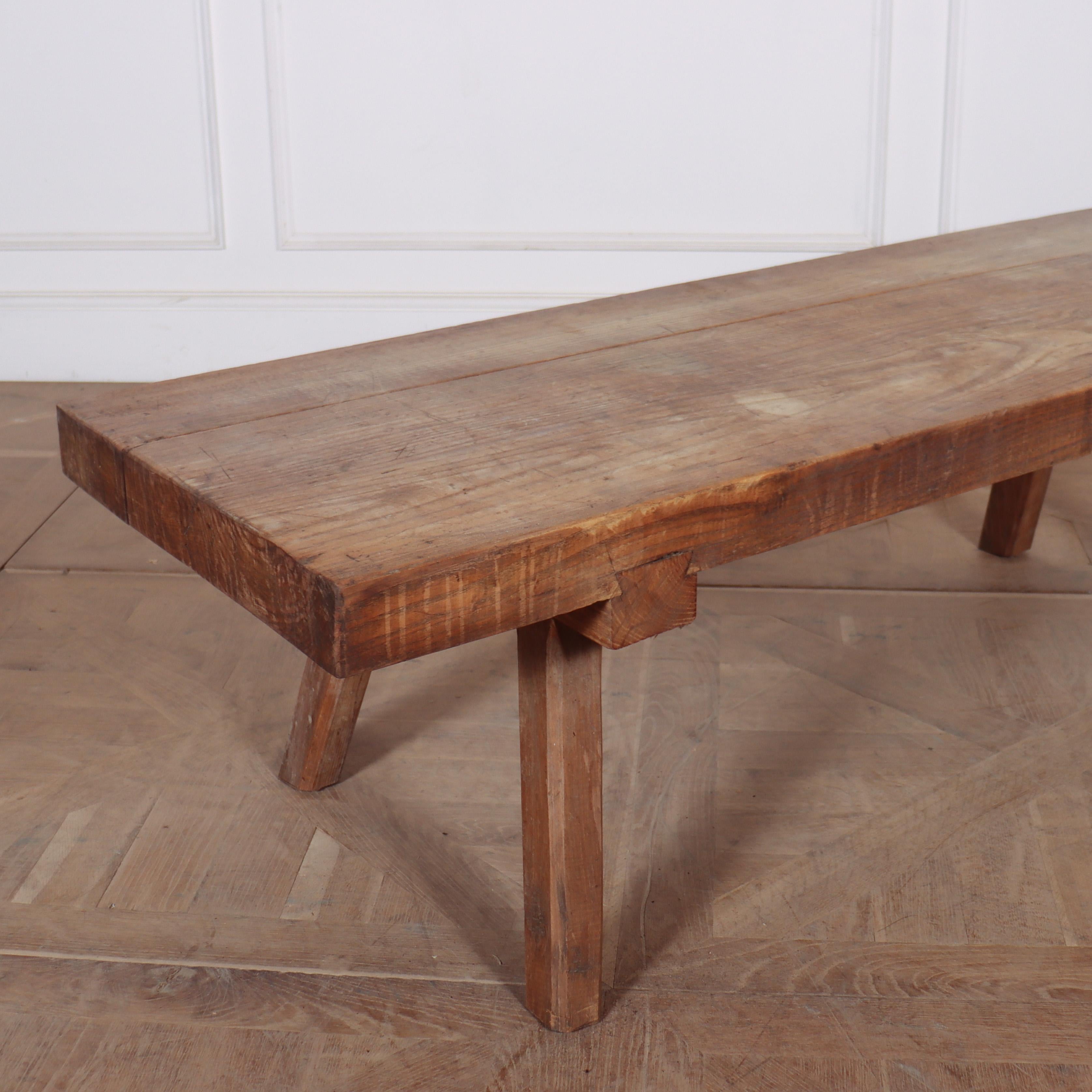 French Primitive Oak Coffee Table For Sale