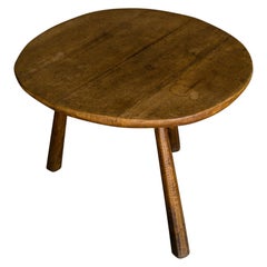 Primitive Oak Coffee Table from France, circa 1950
