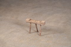 Primitive Oak Stool Wabi Sabi France 1930's