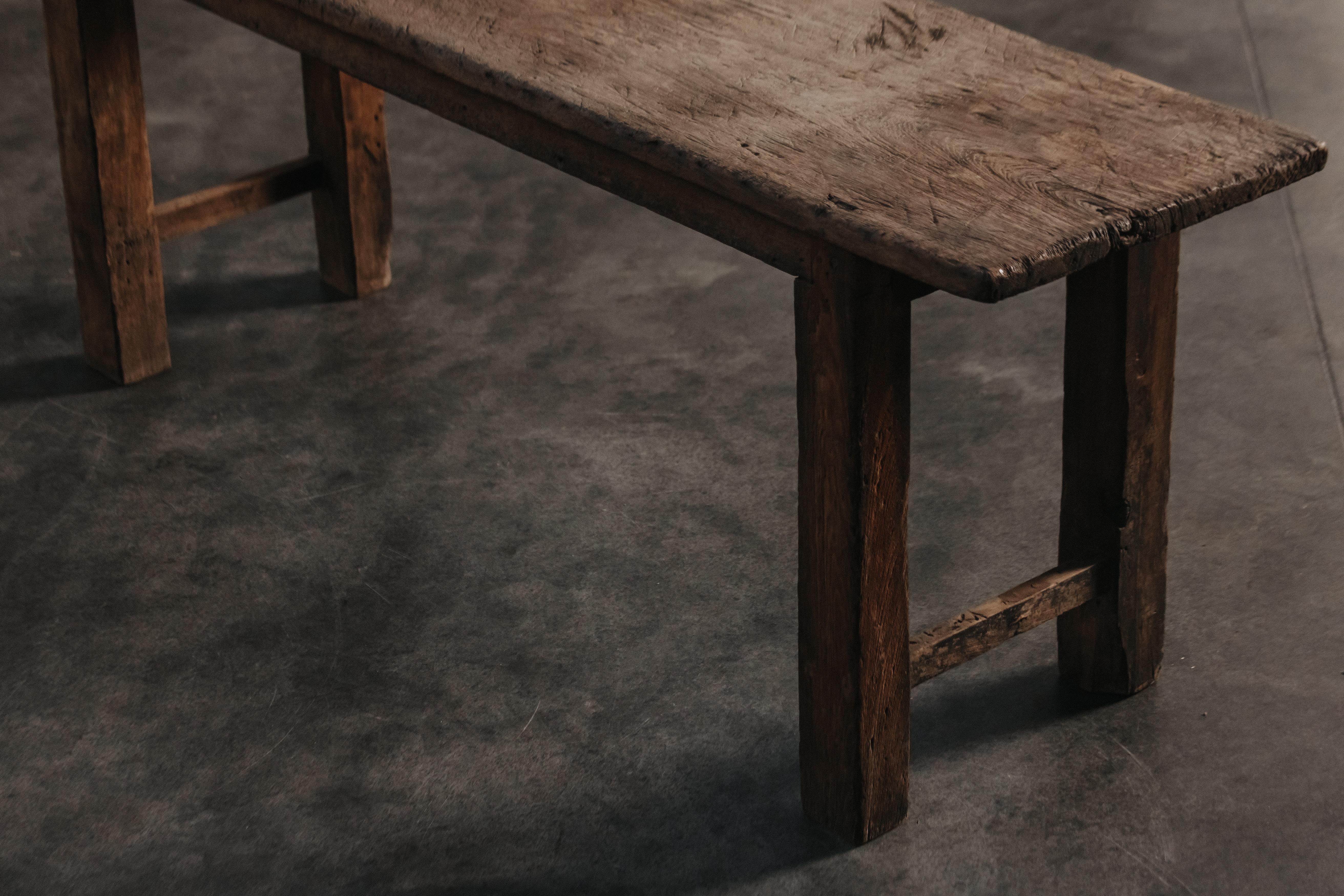 Primitive Oak Work Console Table From France, Circa 1900 2