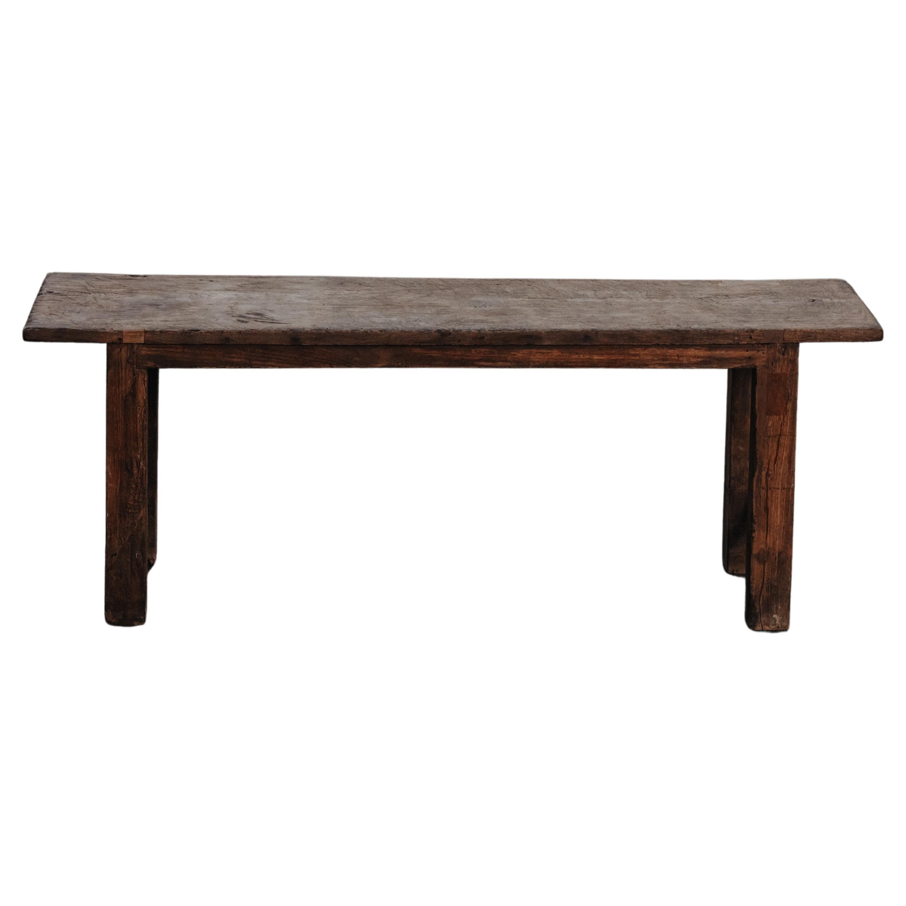 Primitive Oak Work Console Table From France, Circa 1900