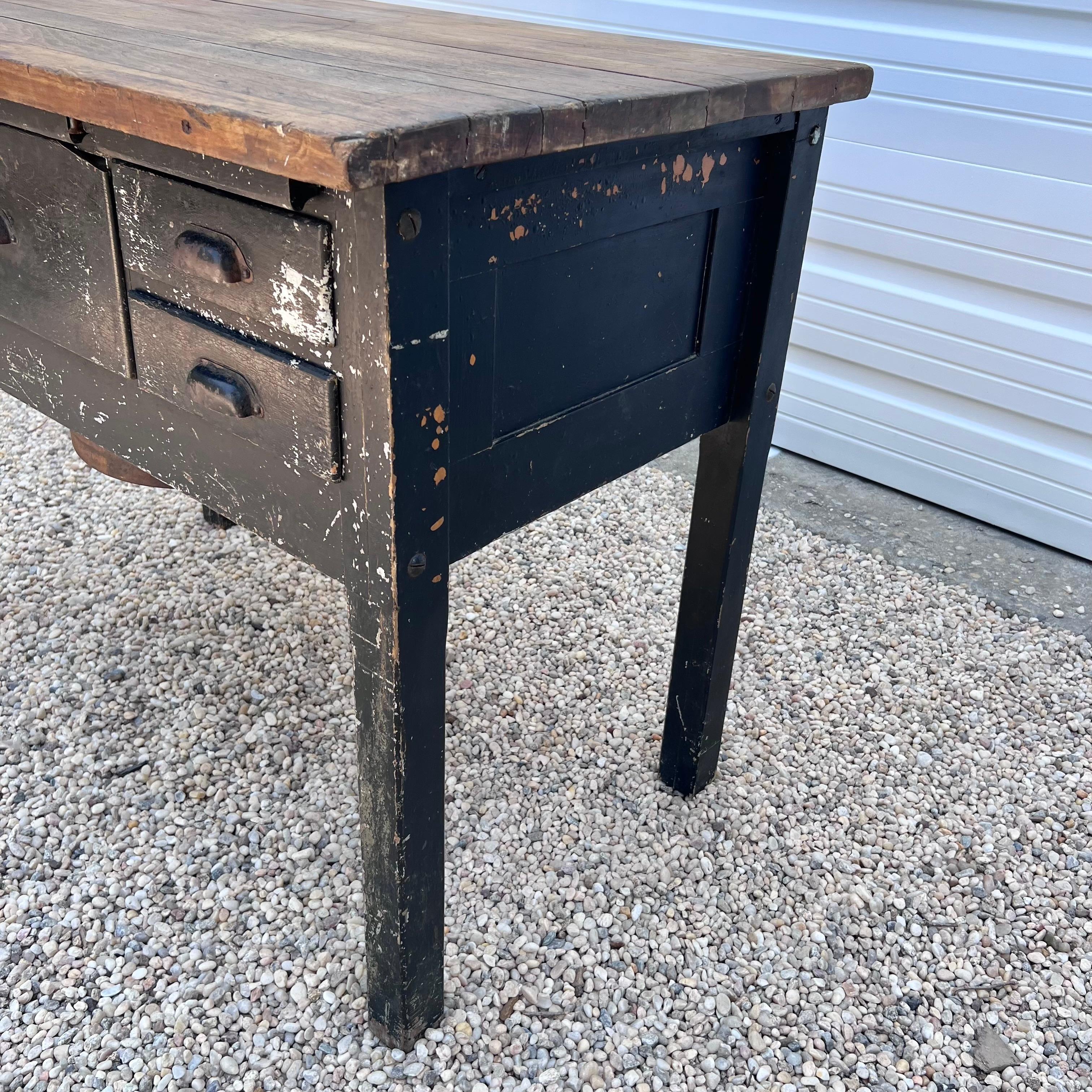 Primitive Office Desk with Built in Stool, 1950s, USA For Sale 3