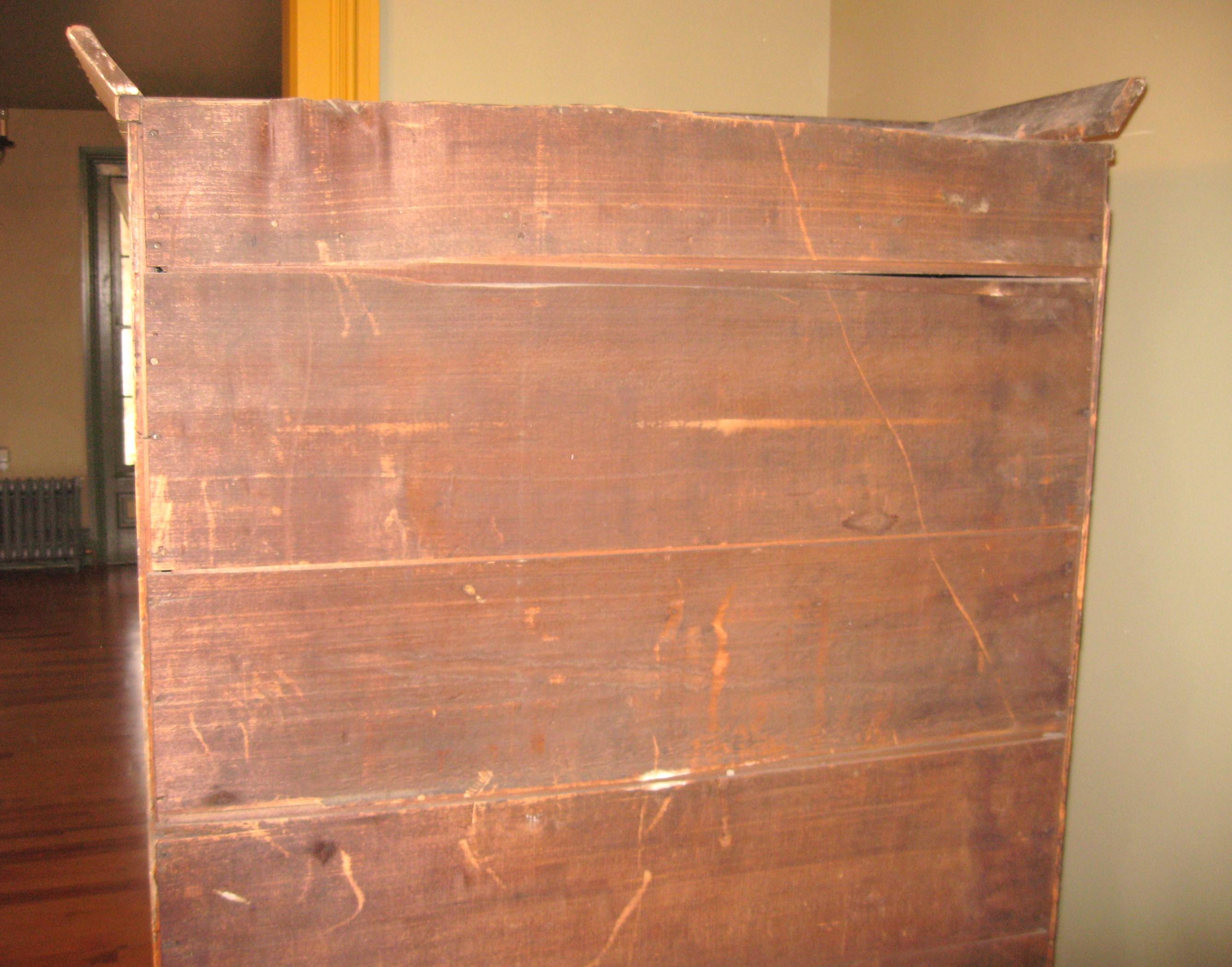 Primitive One Door Cupboard Wardrobe Pine Rustic Cabinet Mustard Painted For Sale 10