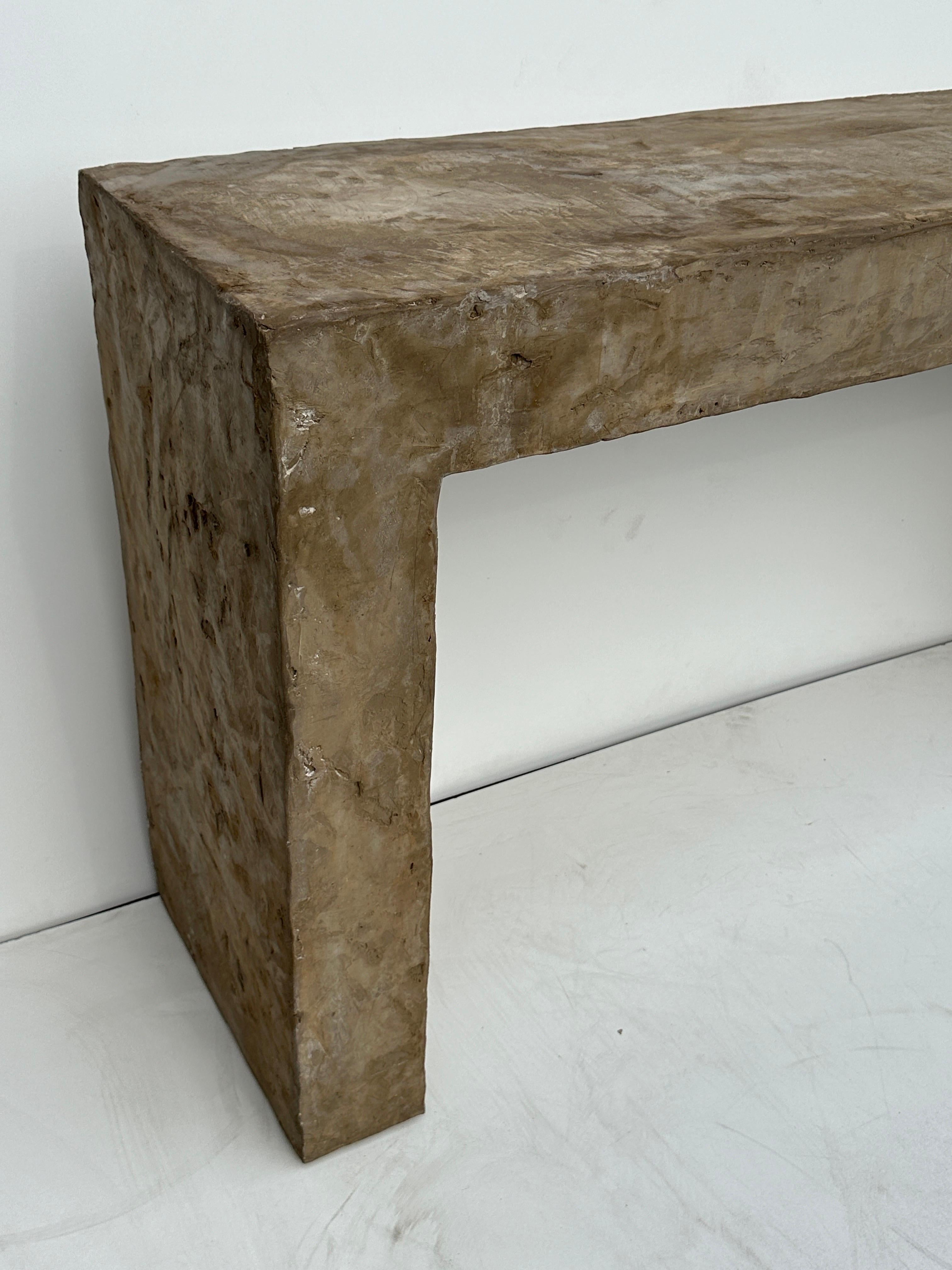 Primitive Organic Concrete Console Table  In Good Condition In North Hollywood, CA