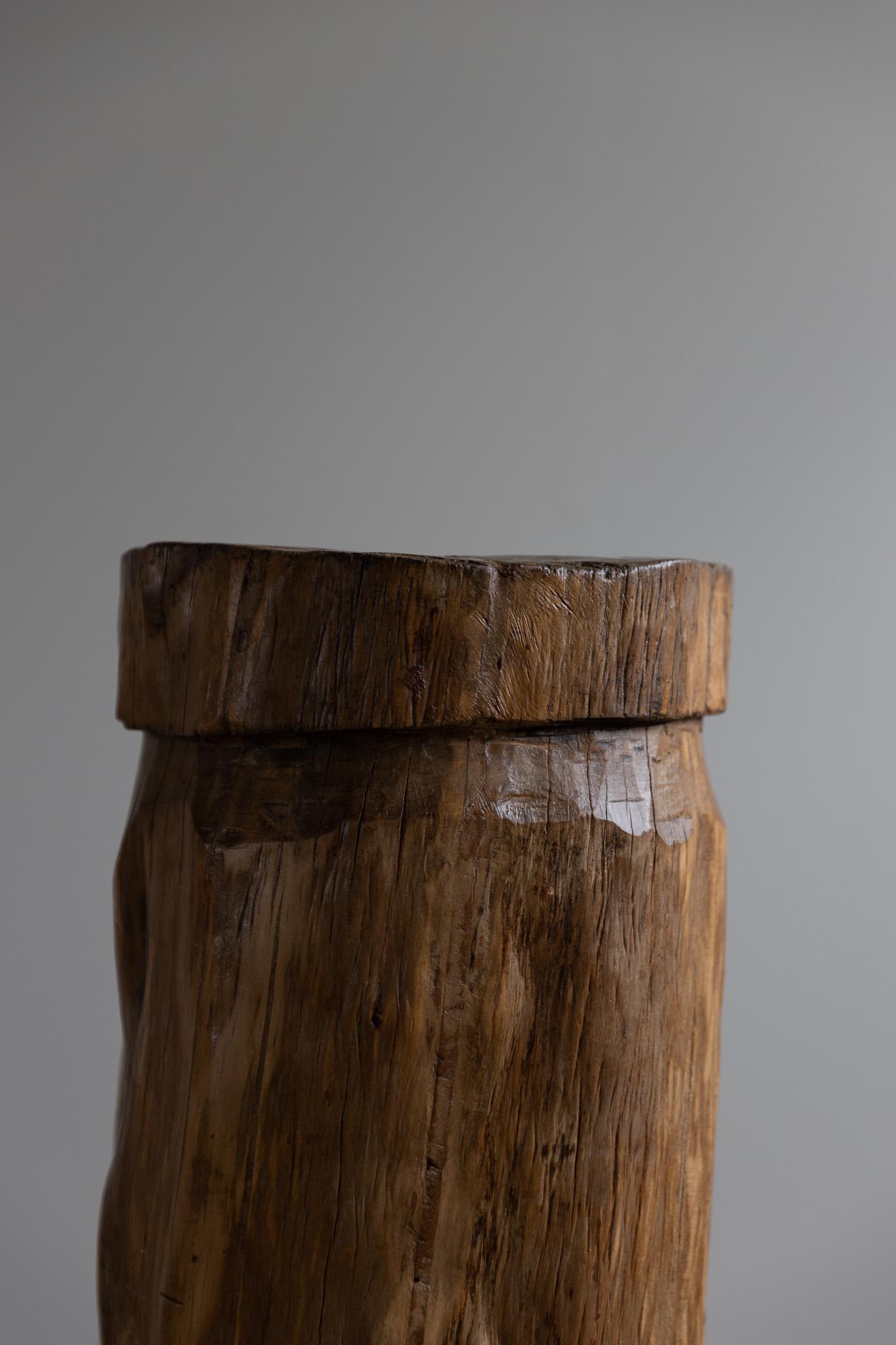 Primitive Organic Wooden Naga Pot in Teak, Wabi Sabi Style, 20th Century For Sale 2