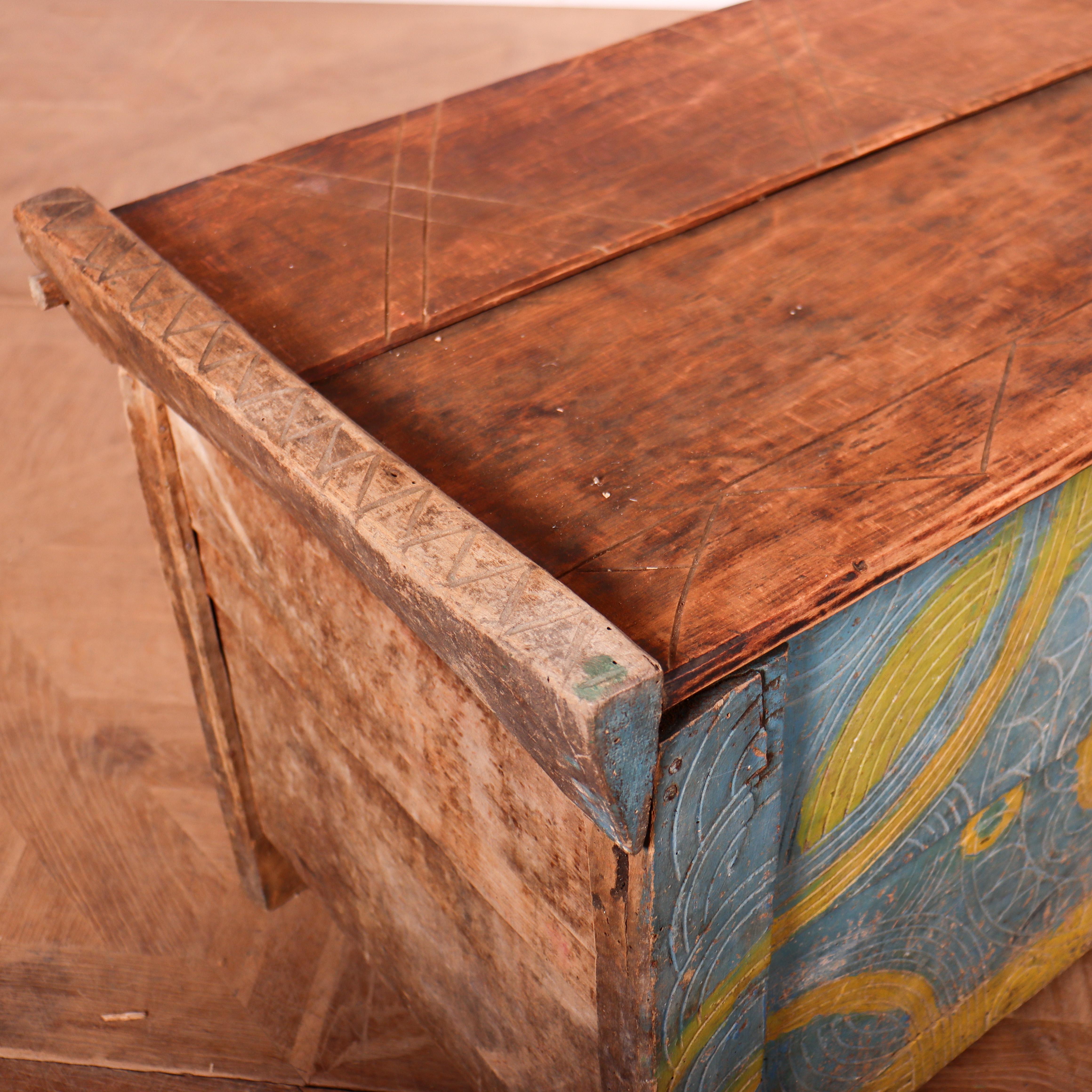 Dipinto Cofanetto Primitive Orignial Painted Shepards in vendita