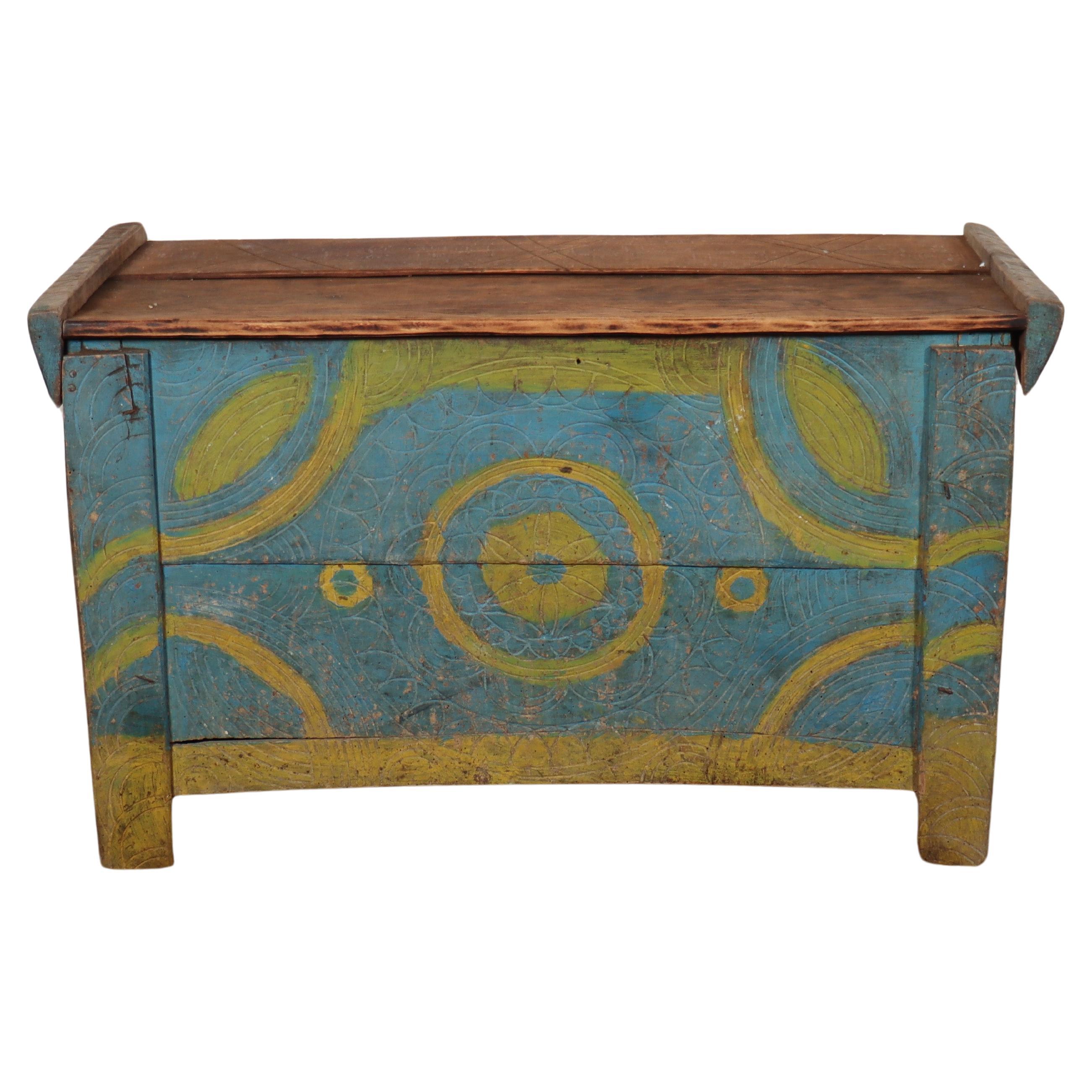 Primitive Orignial Painted Shepards Coffer