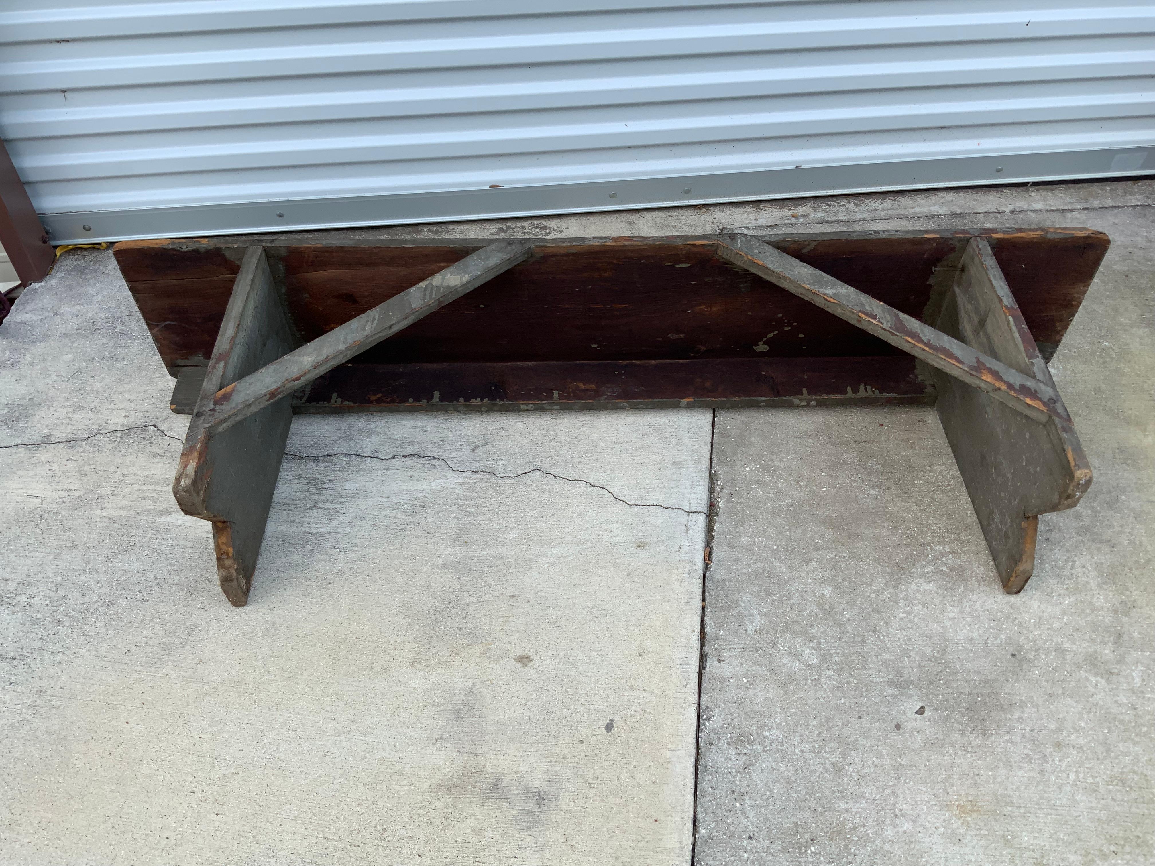 Pine Primitive Painted Bench For Sale