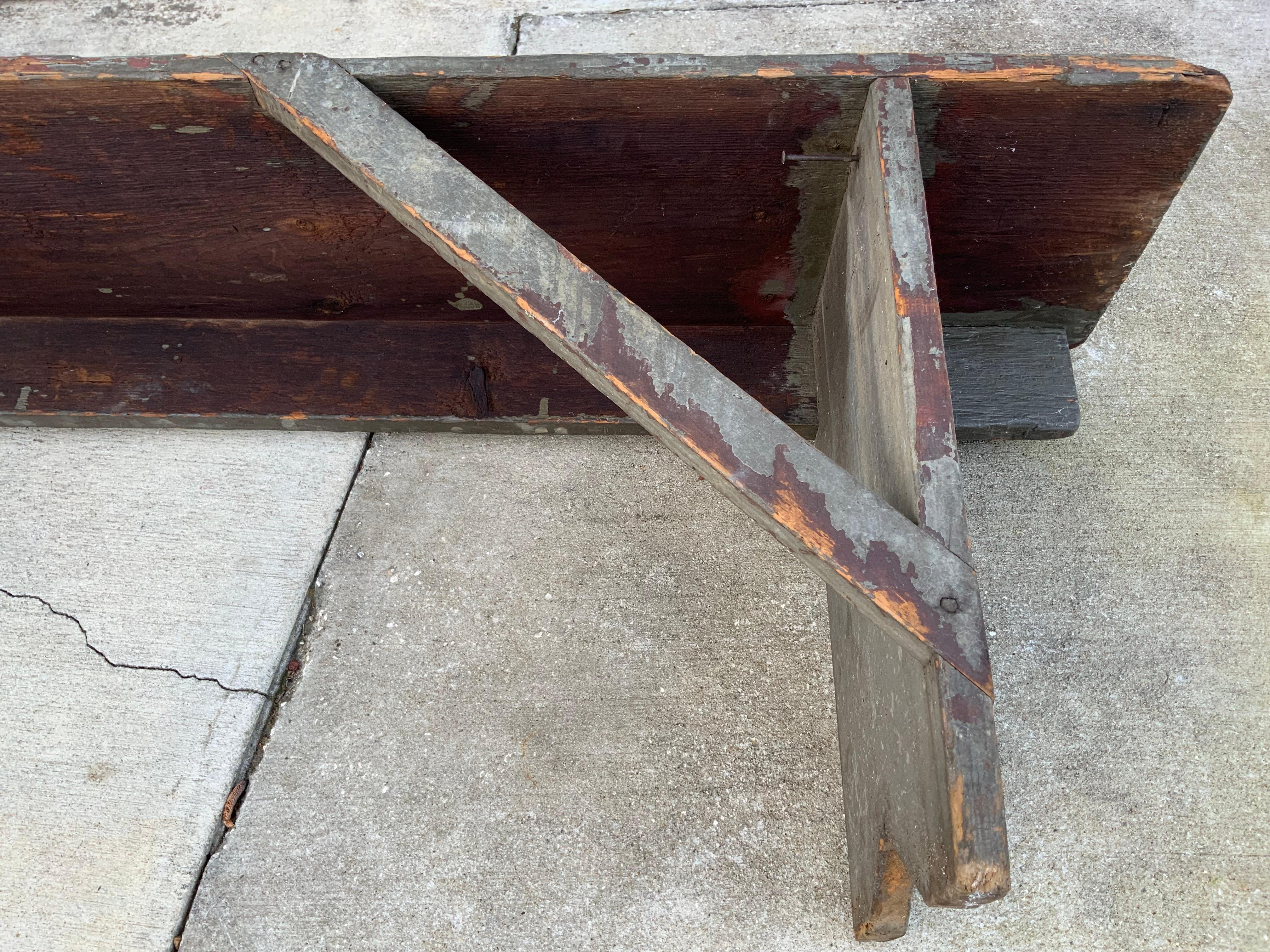 Primitive Painted Bench For Sale 1