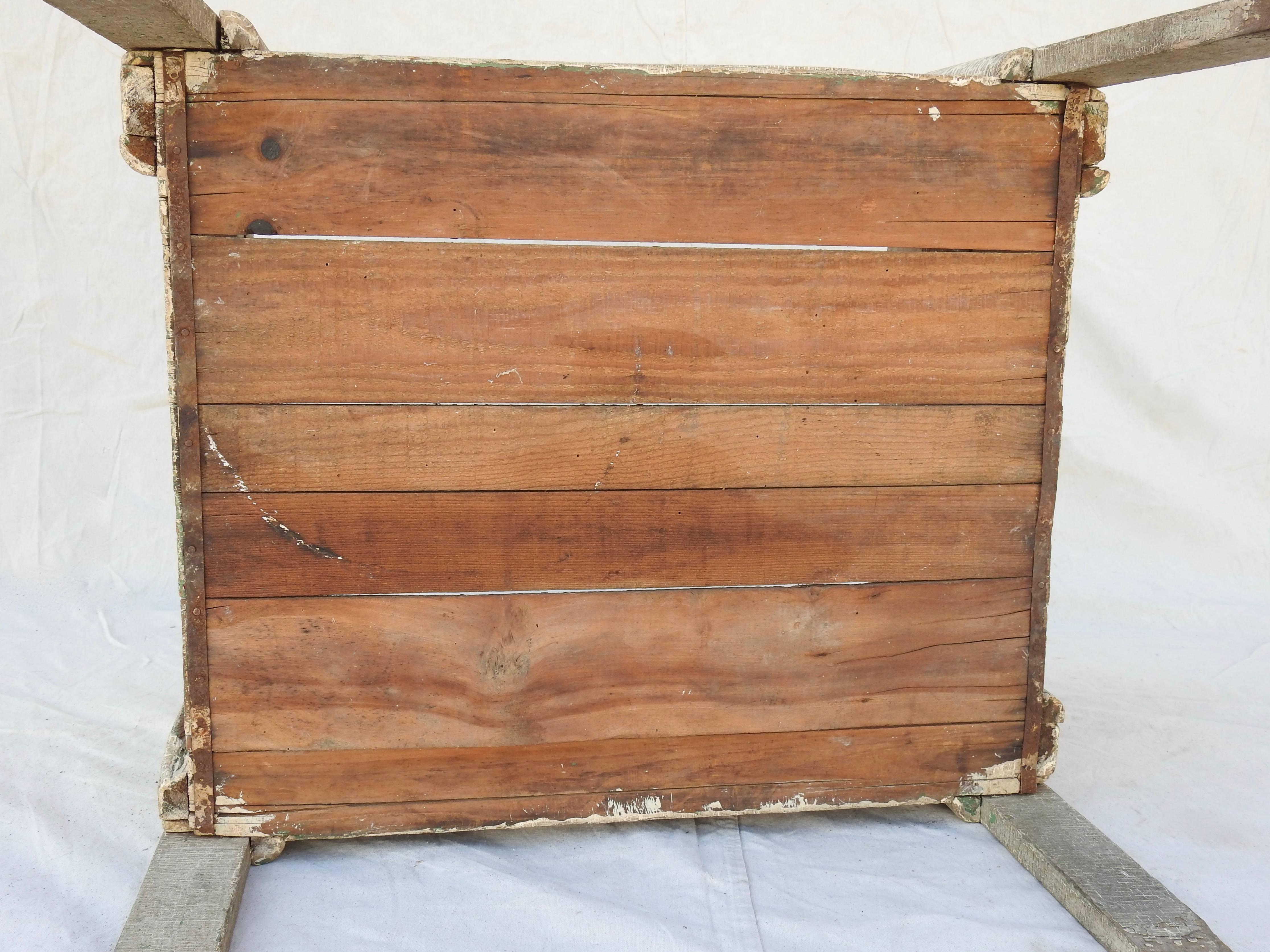 Primitive Painted Wood Firewood Box For Sale 7