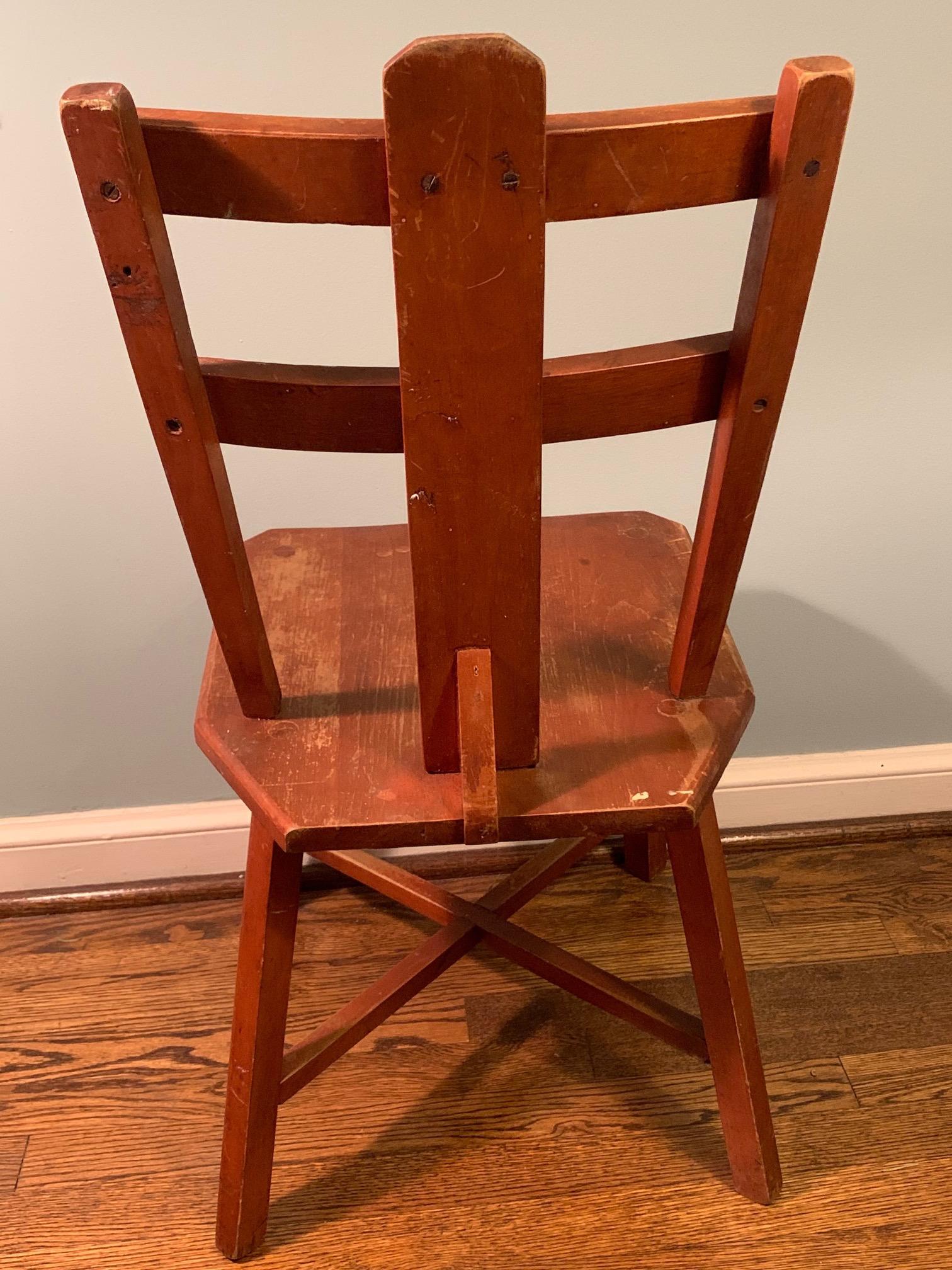 Primitive Pair of Cherrywood Side Chairs in the Manner of Jean Touret For Sale 4