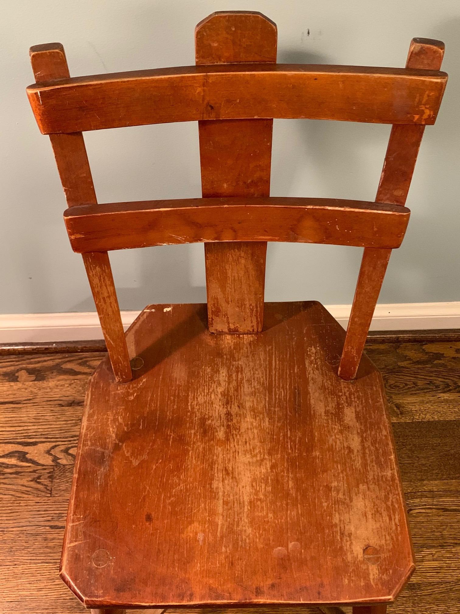 Primitive Pair of Cherrywood Side Chairs in the Manner of Jean Touret For Sale 1