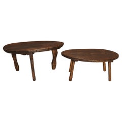 Primitive pair of coffee tables, European, early 1900