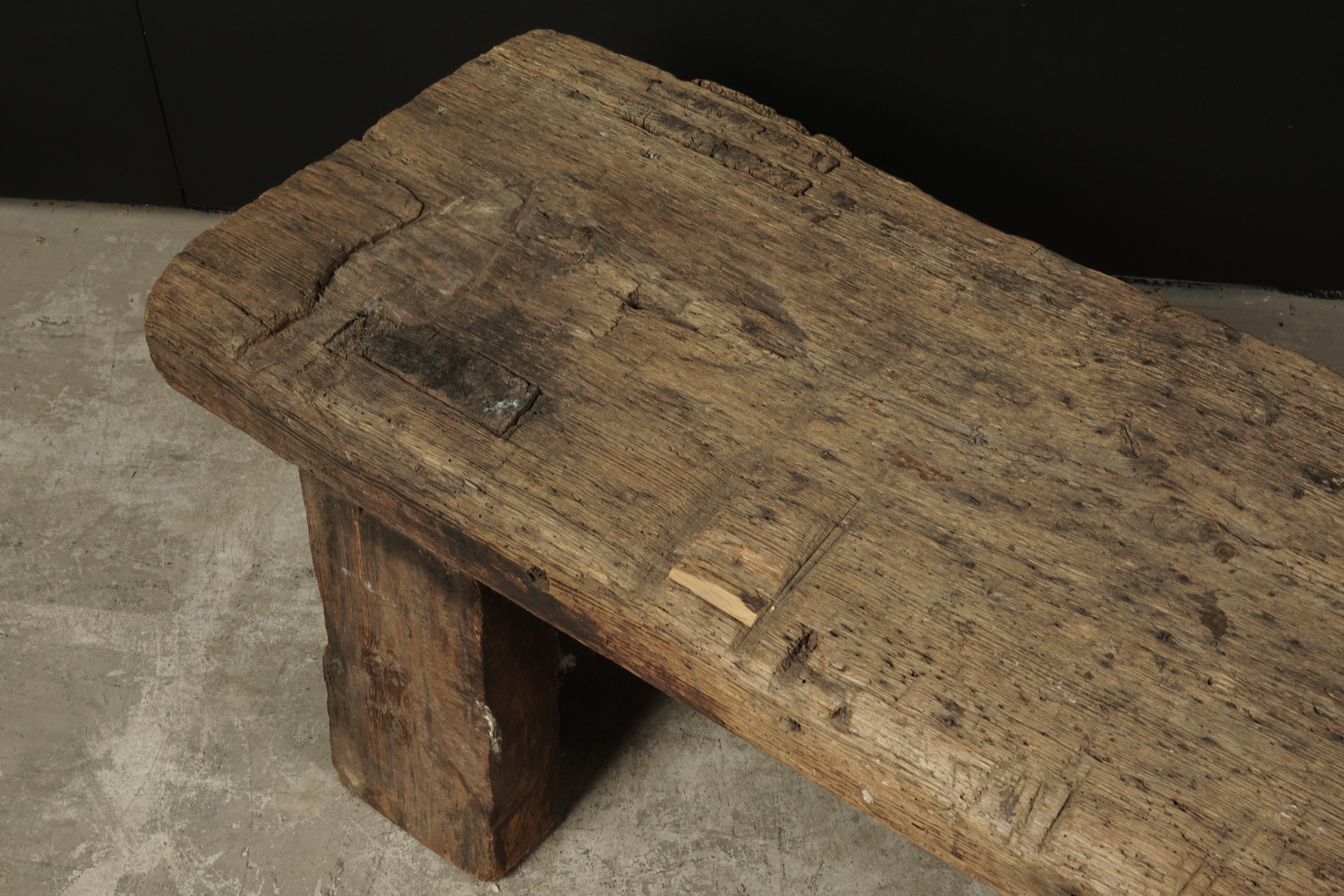 Primitive Solid Pine Coffee Table from France, circa 1920 1