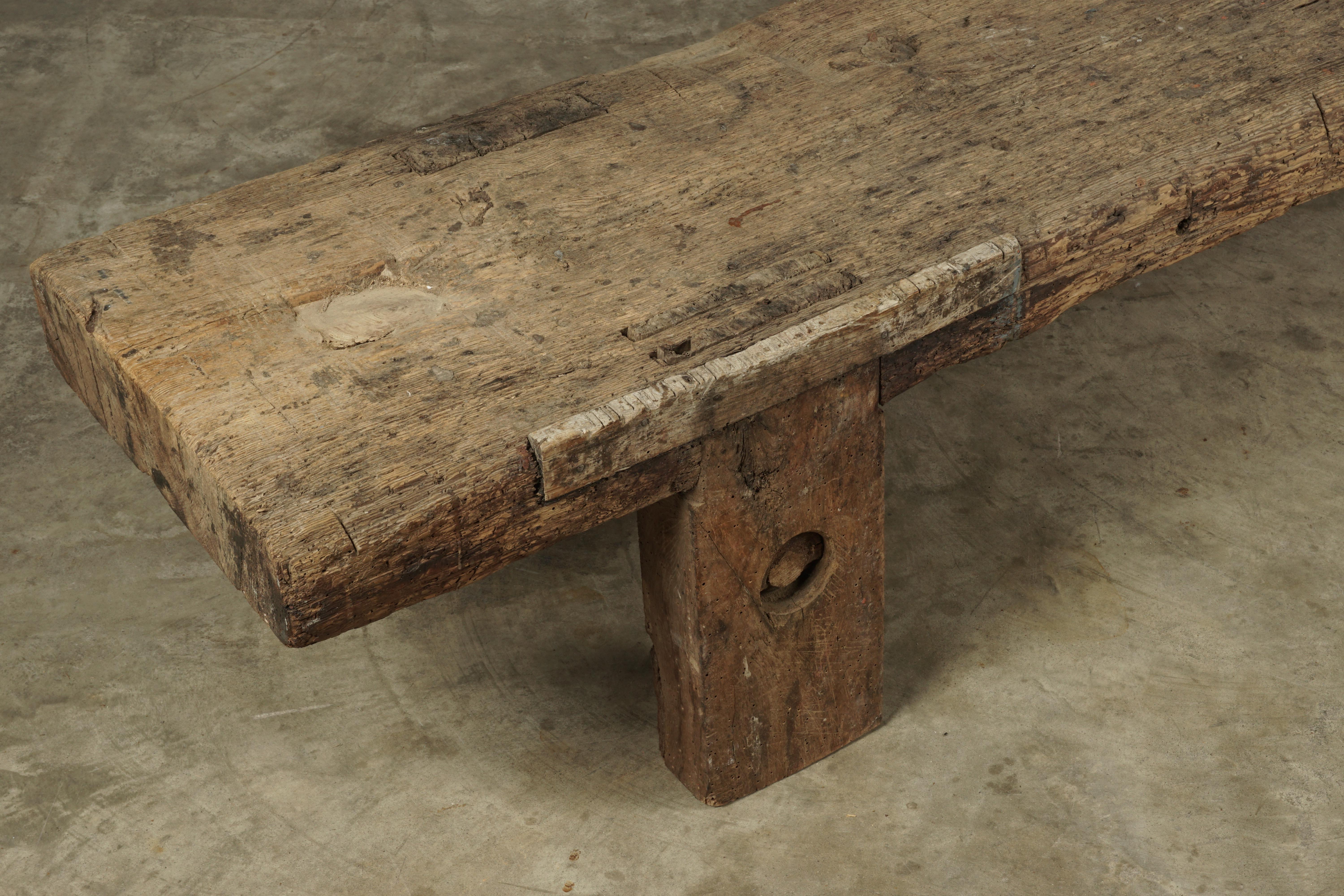 Primitive Solid Pine Coffee Table from France, circa 1920 2