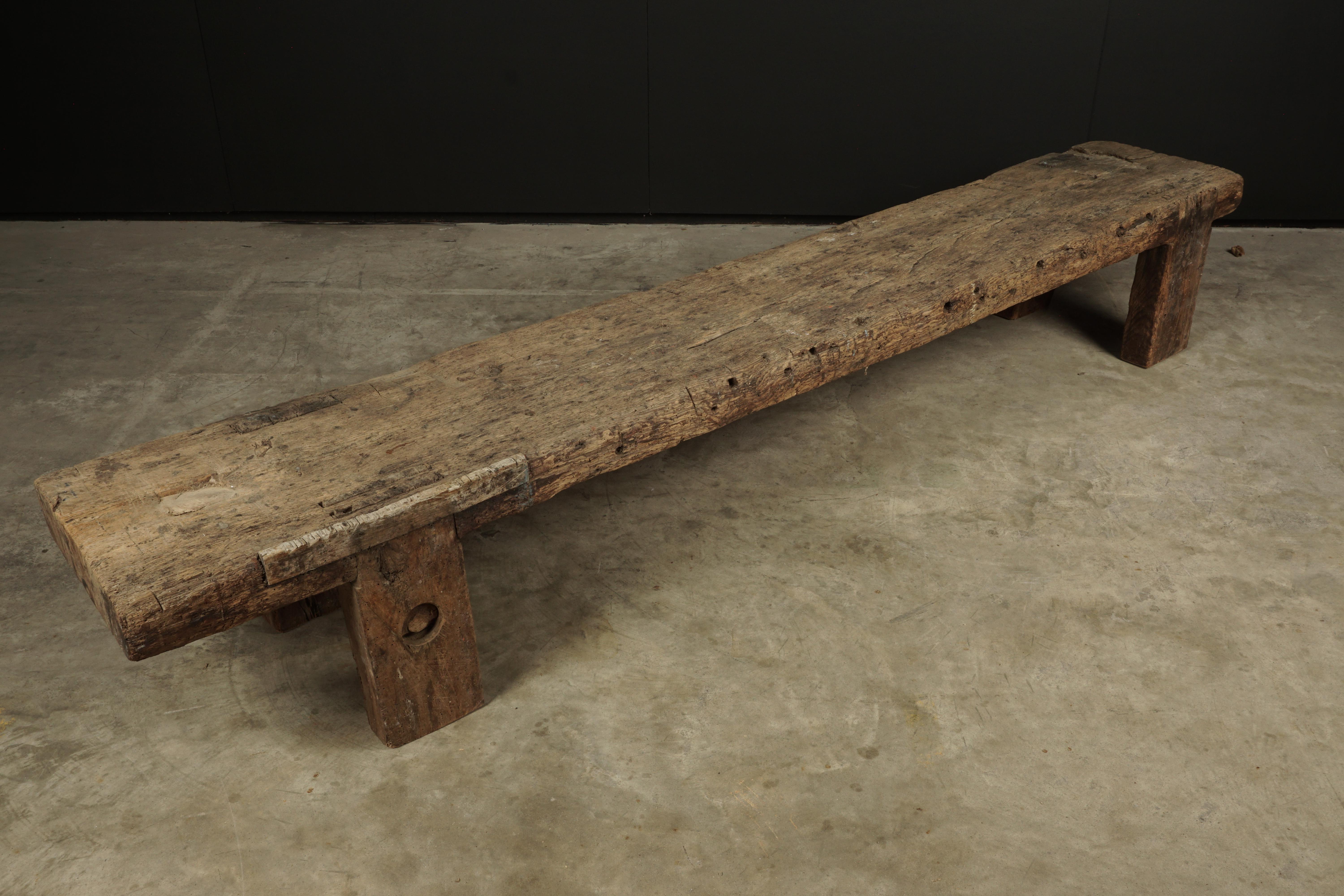 Primitive Solid Pine Coffee Table from France, circa 1920 3