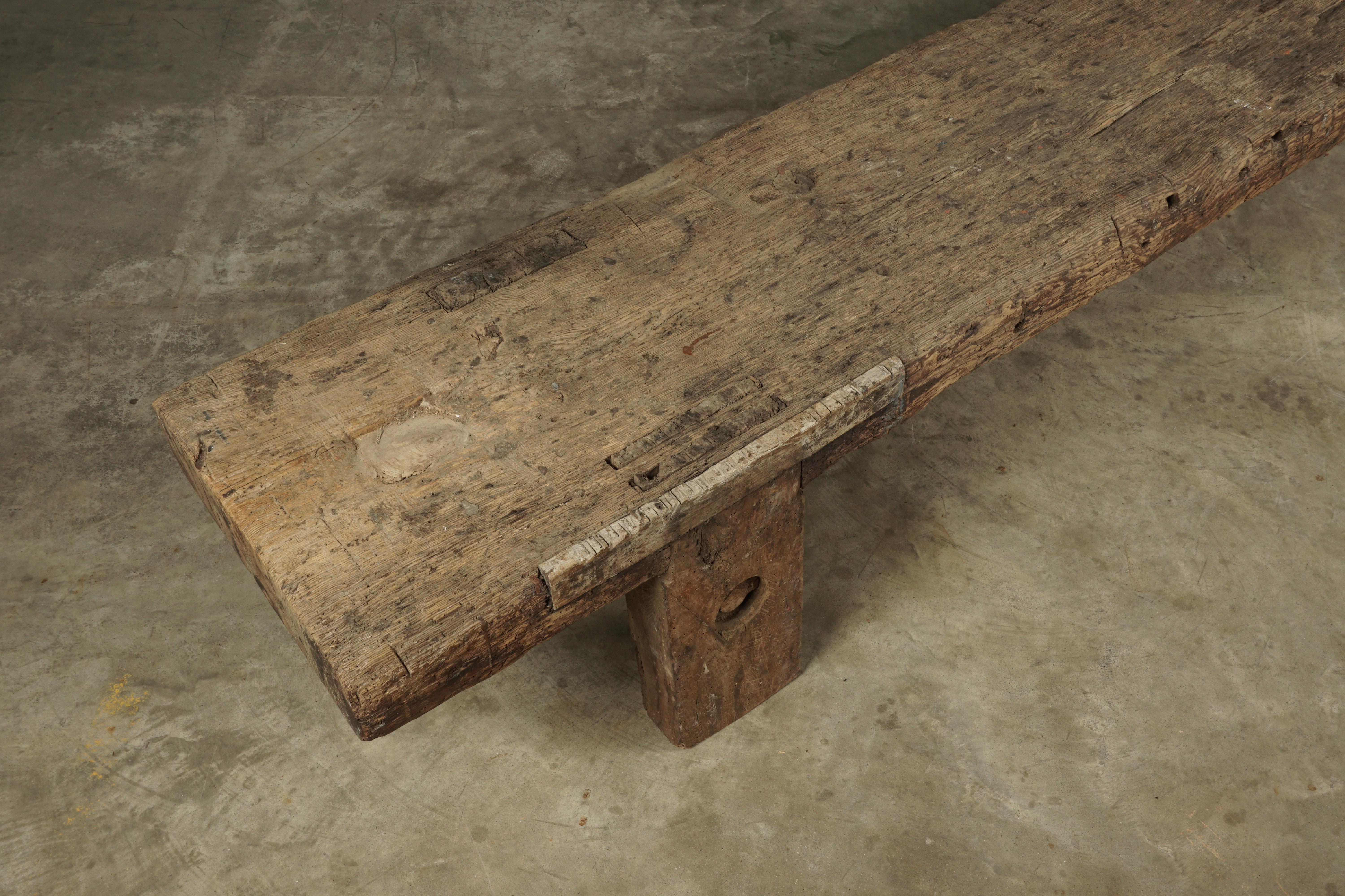 Primitive Solid Pine Coffee Table from France, circa 1920 4