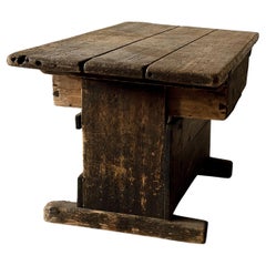 Primitive Pine Console Table with Drawer, Scandinavian Wabi Sabi, c. 1800s Antique Primitive Pine Console Table with Drawer, Scandinavian Wabi Sabi, c. 1800s
