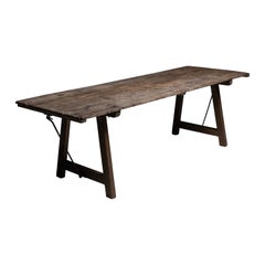 Primitive Pine Folding Table, France, circa 1910