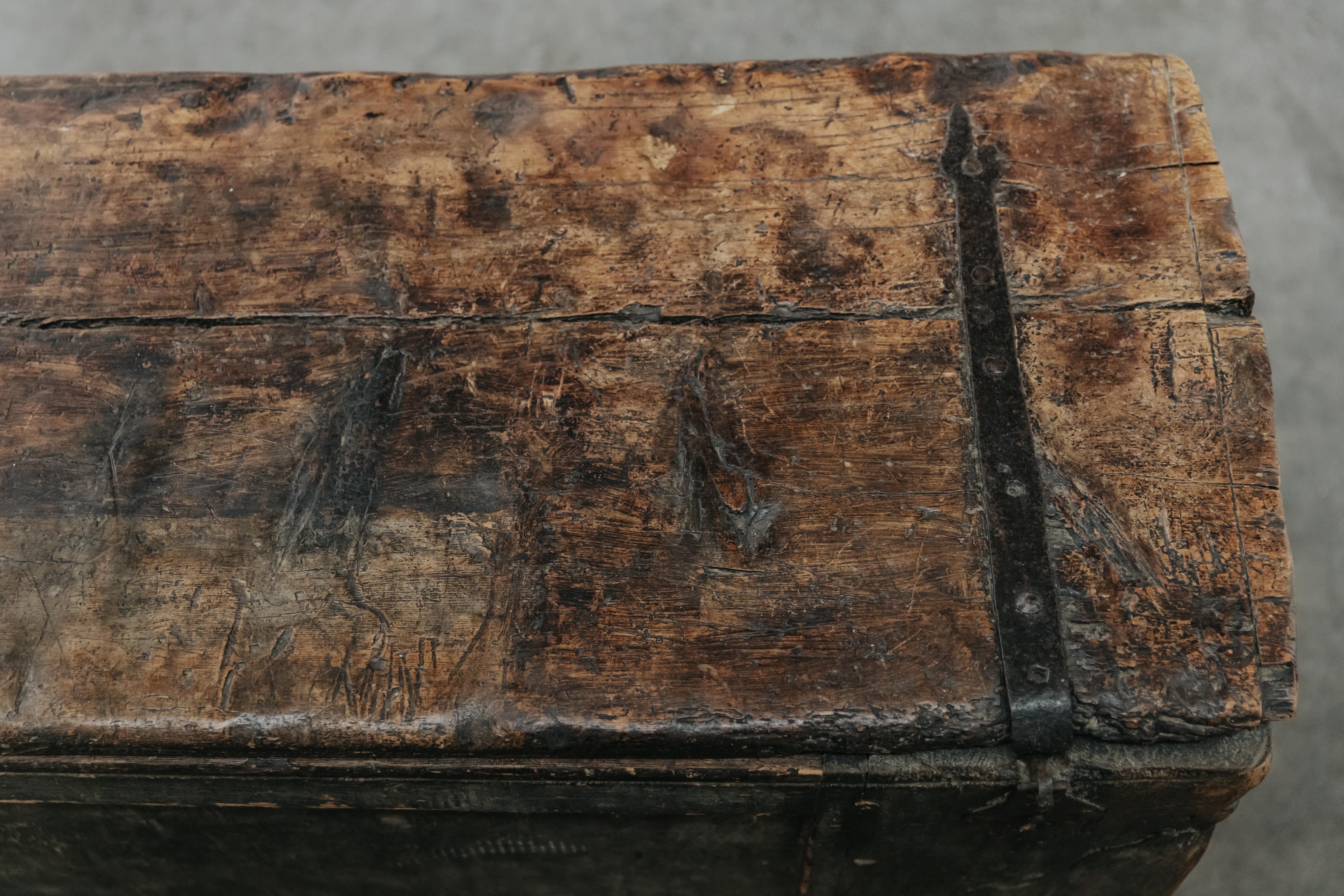 Primitive Pine Mountain Trunk From France, Circa 1700. 1