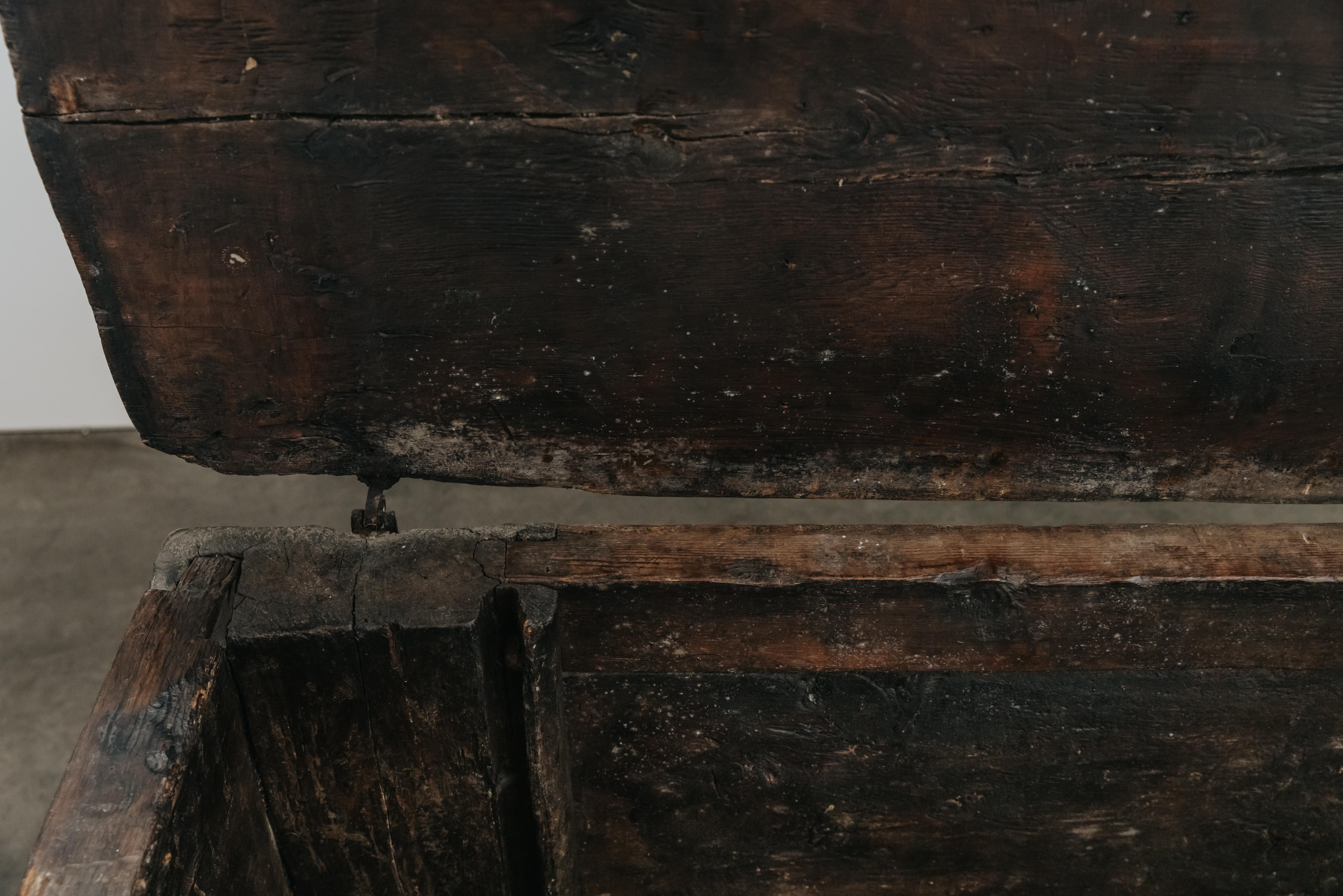 Primitive Pine Mountain Trunk From France, Circa 1700. 3