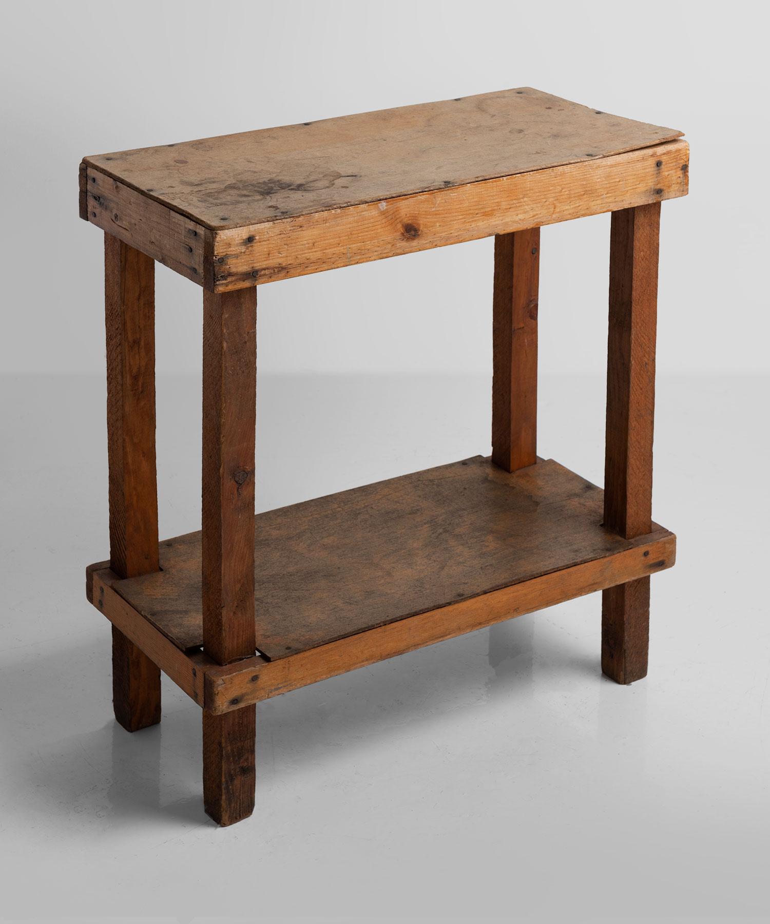 Primitive pine side table, America, circa 1900

Simple form side table constructed in pine.