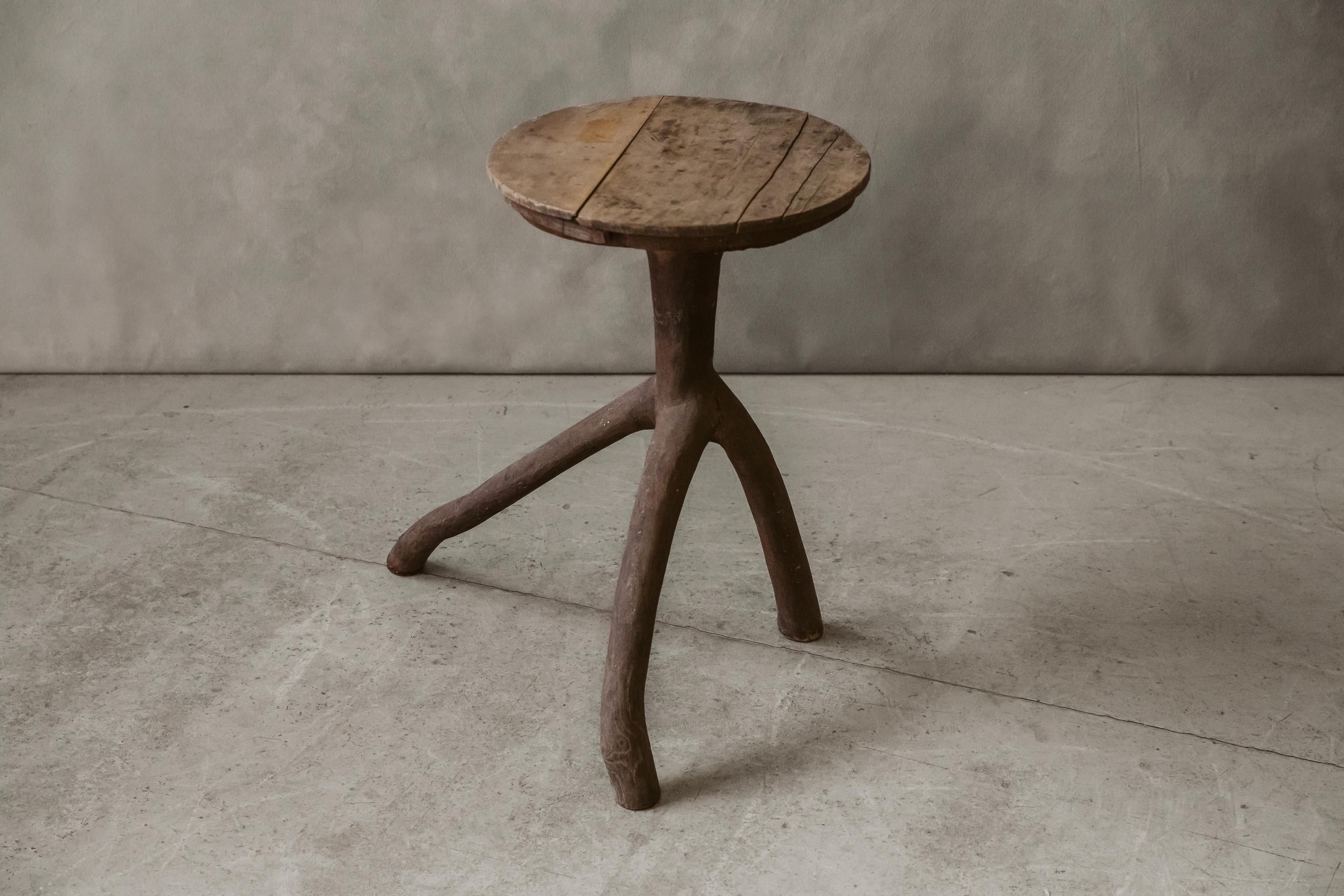 Early 20th Century Primitive Pine Side Table From Sweden, Circa 1900