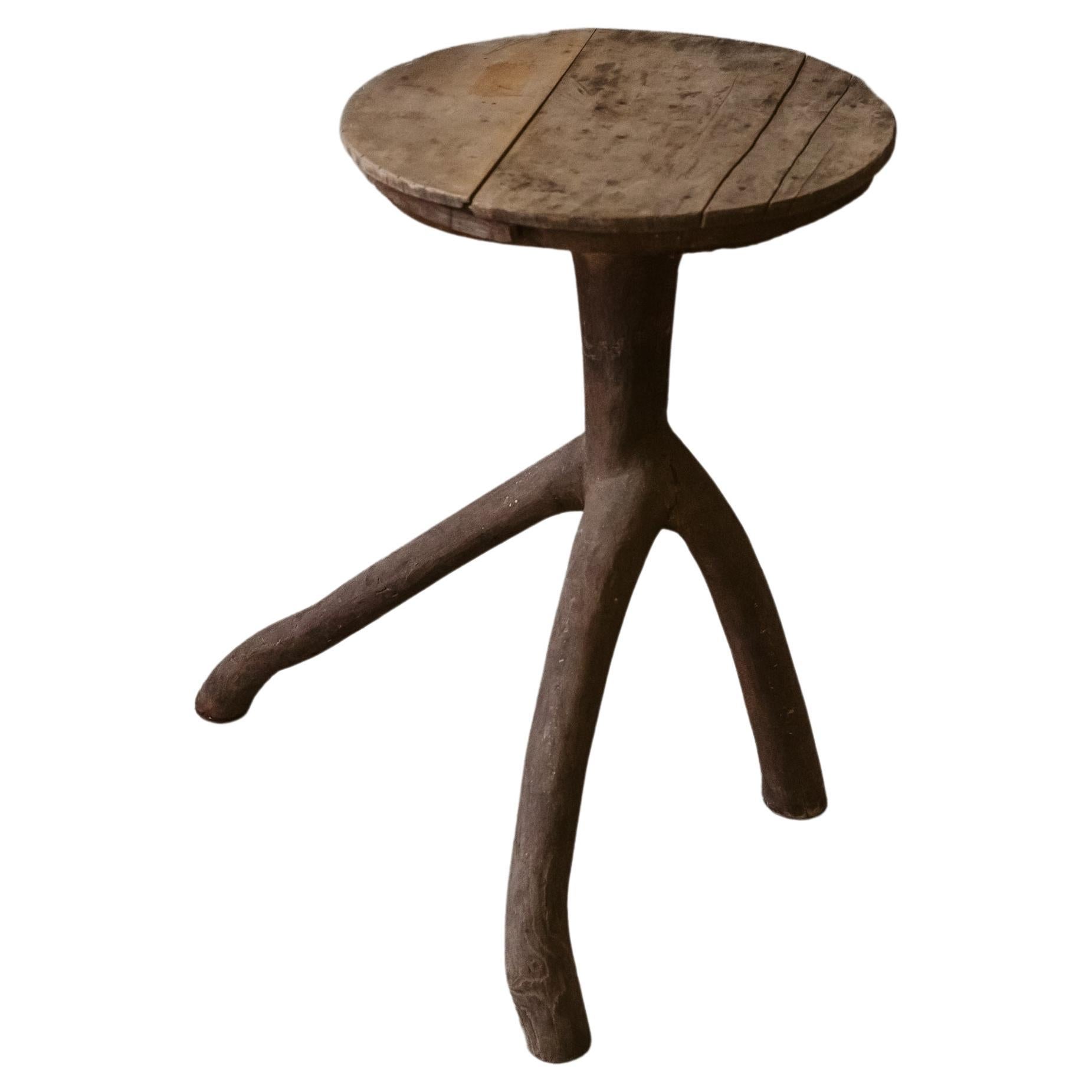 Primitive Pine Side Table From Sweden, Circa 1900