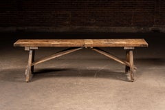 Primitive Pine Trestle Work Bench