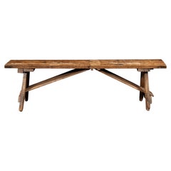 Primitive Pine Trestle Work Bench