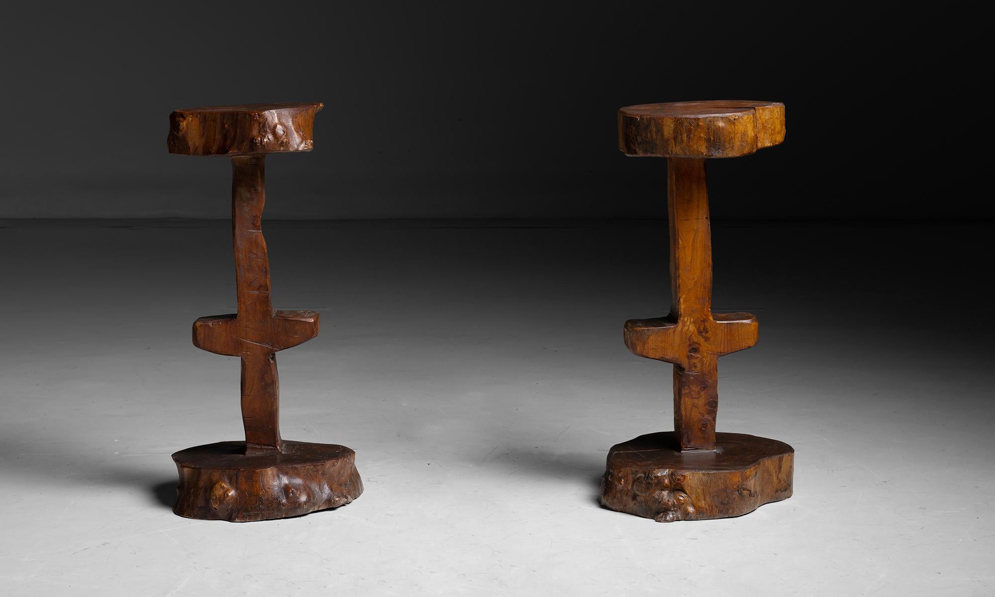 *Please note price is per unit, items sold separately*

Primitive Plinths

France circa 1960

Unique wooden stands carved from a solid trunk of wood.

Measures 16”dia x 30”h

