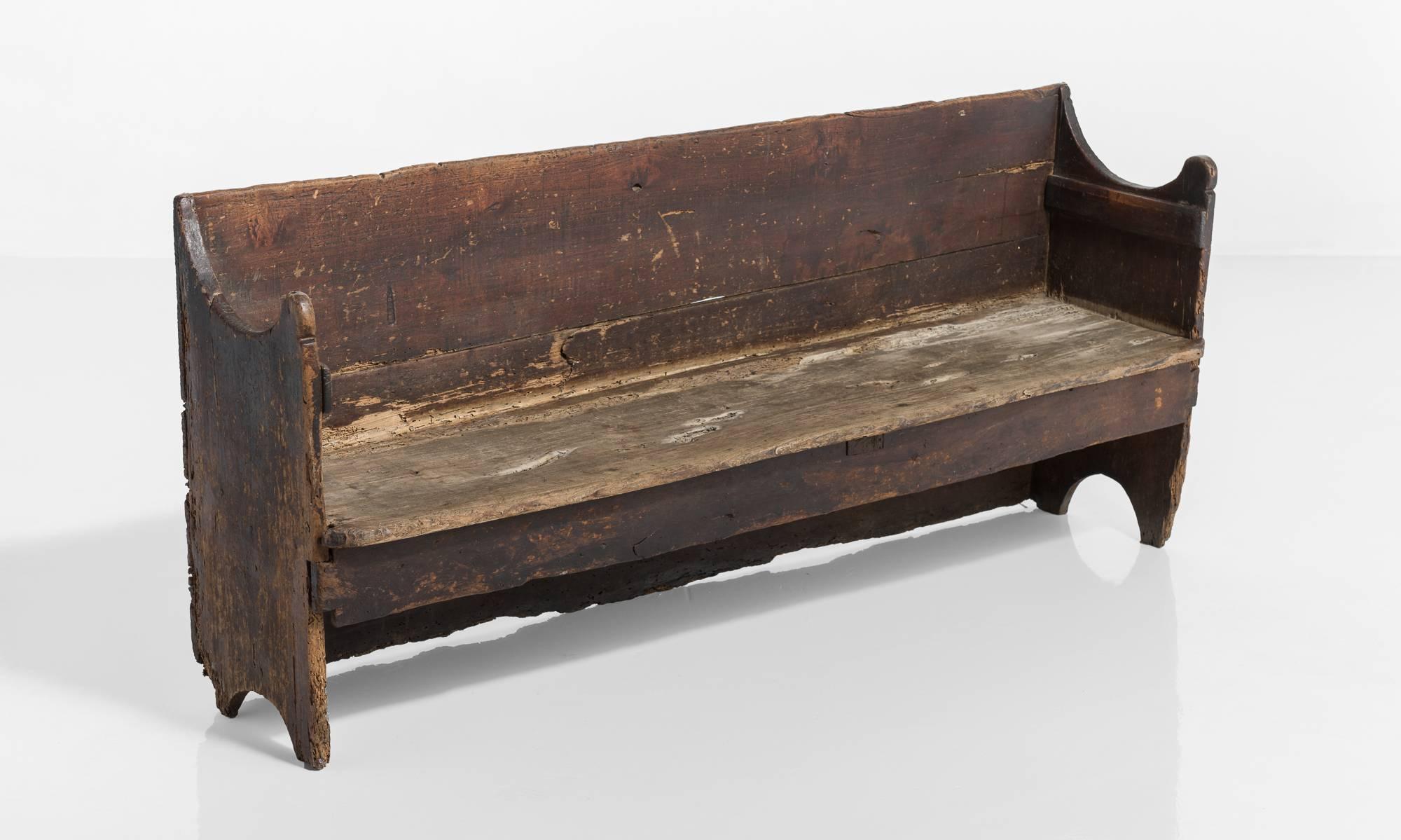 Spanish Primitive Poplar Bench, Spain circa 1890